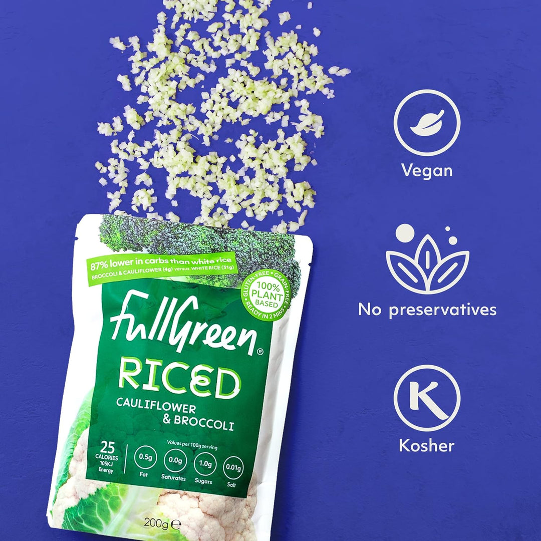 Fullgreen - Riced Broccoli & Cauliflower Plant-Based Low-Carb Rice Alternative