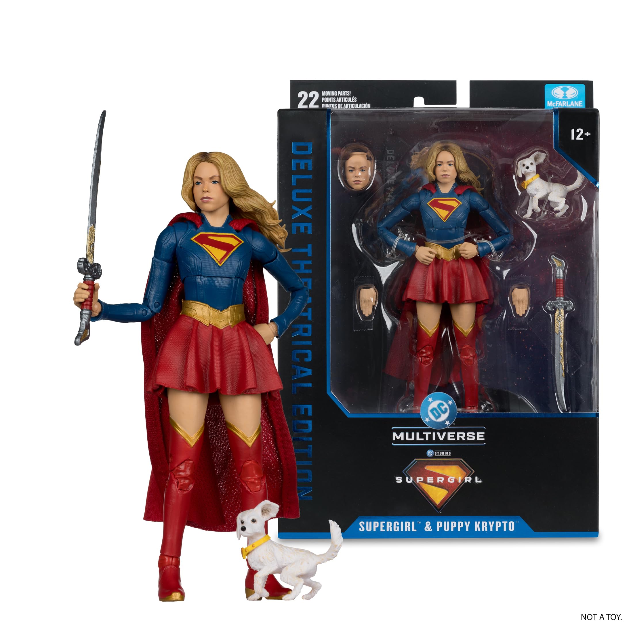 McFarlane DC Multiverse Supergirl and Baby Krypto 7in Action Figure Set | Ultra Articulation 3
