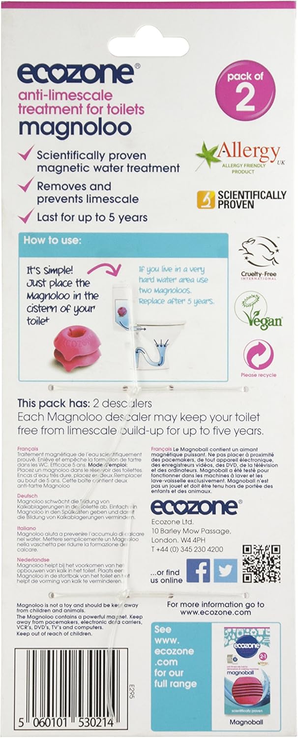 Ecozone Magnoloo Anti Limescale Treatment for Toilets - Pack of 2 7