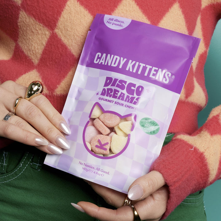 Candy Kittens Disco Dreams Vegan Sweets – 140g Fizzy Treats with Real Fruit Juice, Plant-Based Pick and Mix Snack