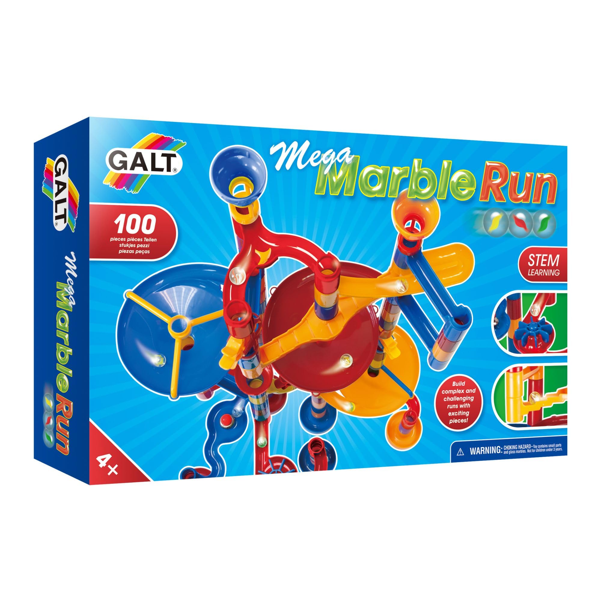 Galt Toys Mega Marble Run Construction Toy | 100 Pieces | Ages 4+ 1