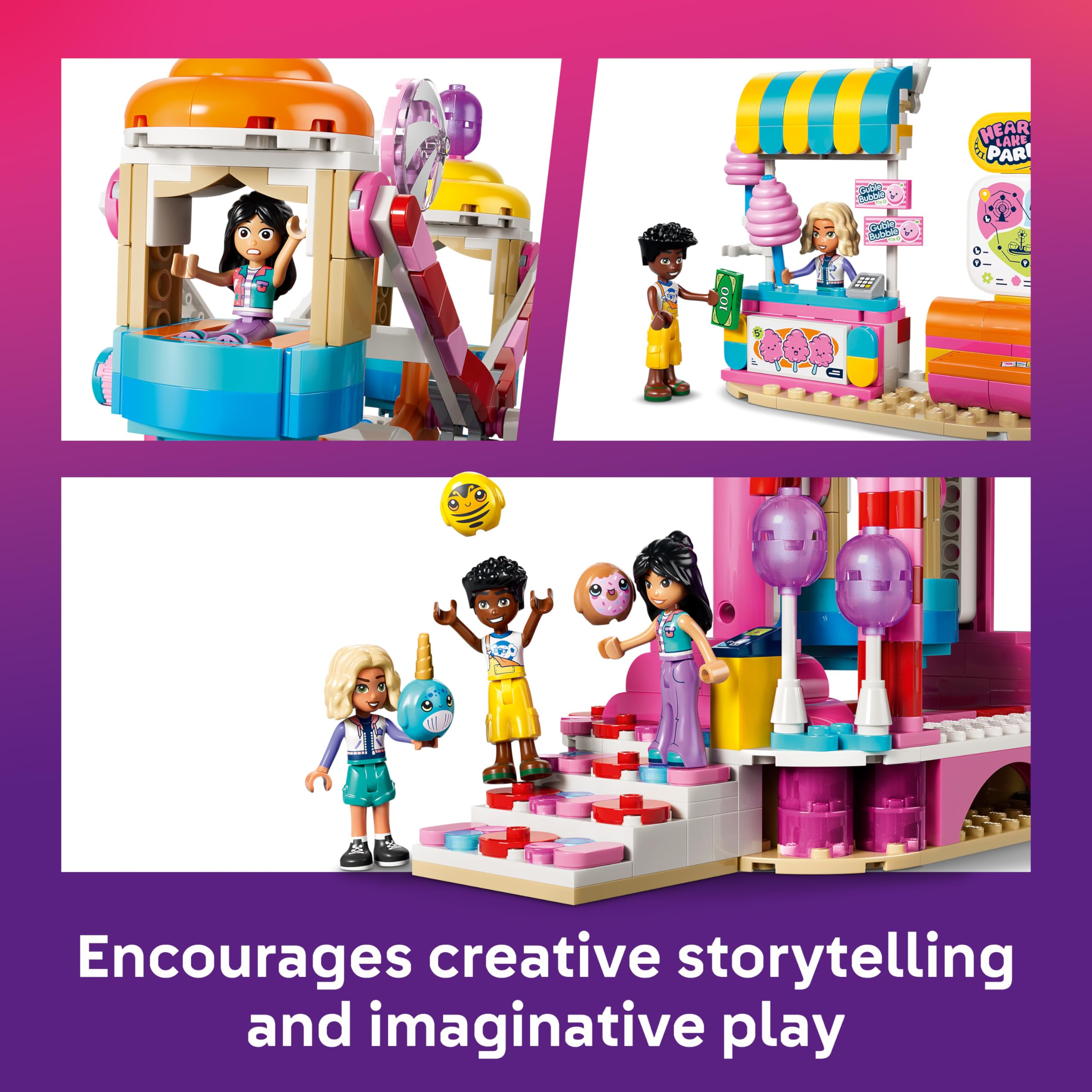 LEGO Friends Candy & Cupcake Ferris Wheel Building Set - Ages 7+ | 3 Minidolls | Interactive Carnival Game 4