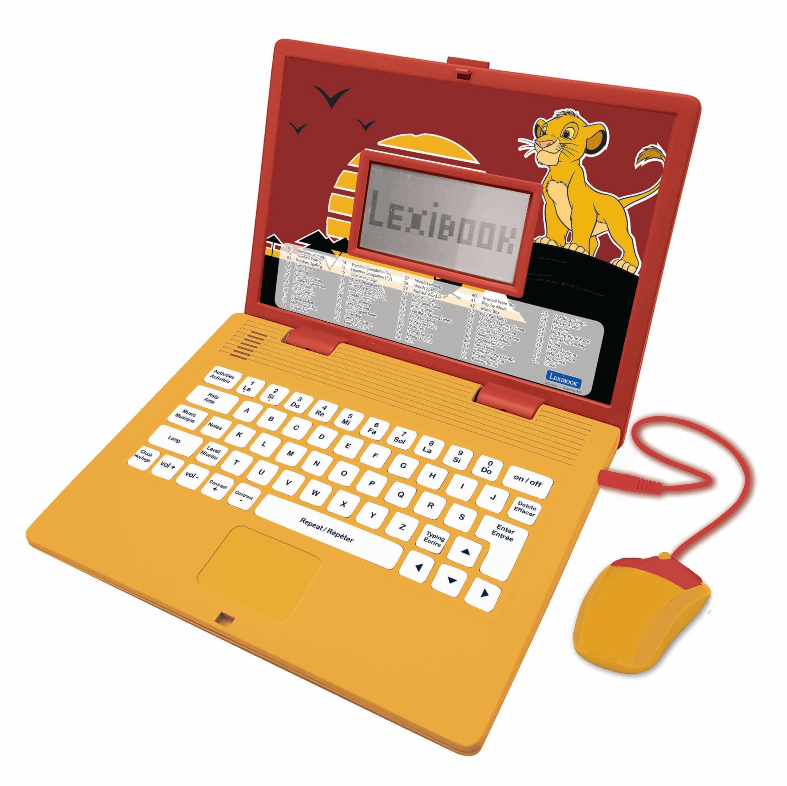 Lexibook Disney The Lion King Bilingual Laptop - 124 Educational Activities for Kids