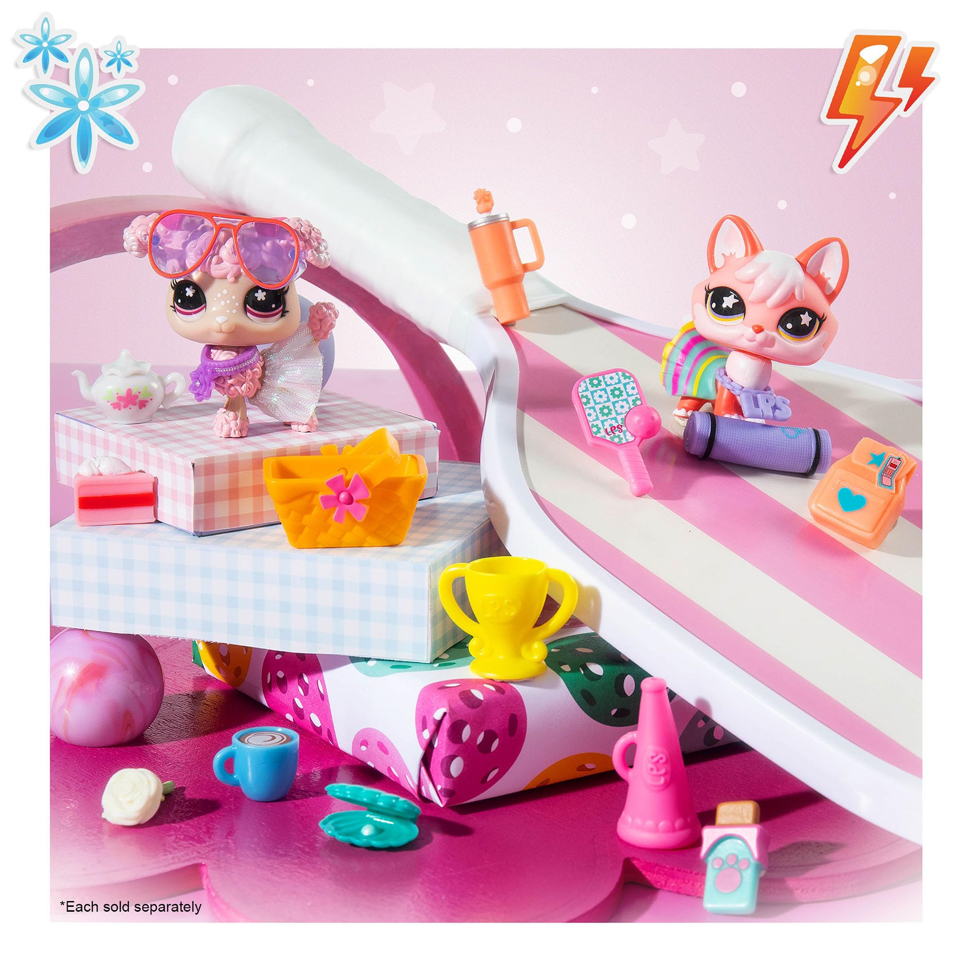 Littlest Pet Shop Sporty Fox Miniature Figure with 9 Accessories | Bobble Head | Ages 4+ 3