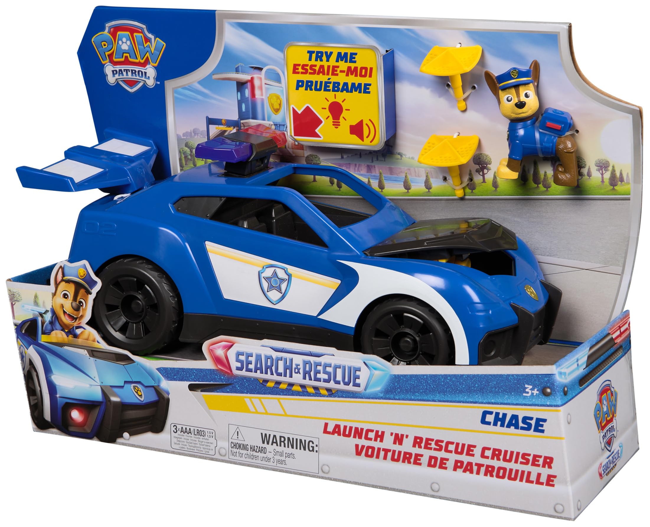 Paw Patrol Search & Rescue Chase Launch “N’ Rescue Cruiser with Figure | 27.9 cm | Ages 3-9 7