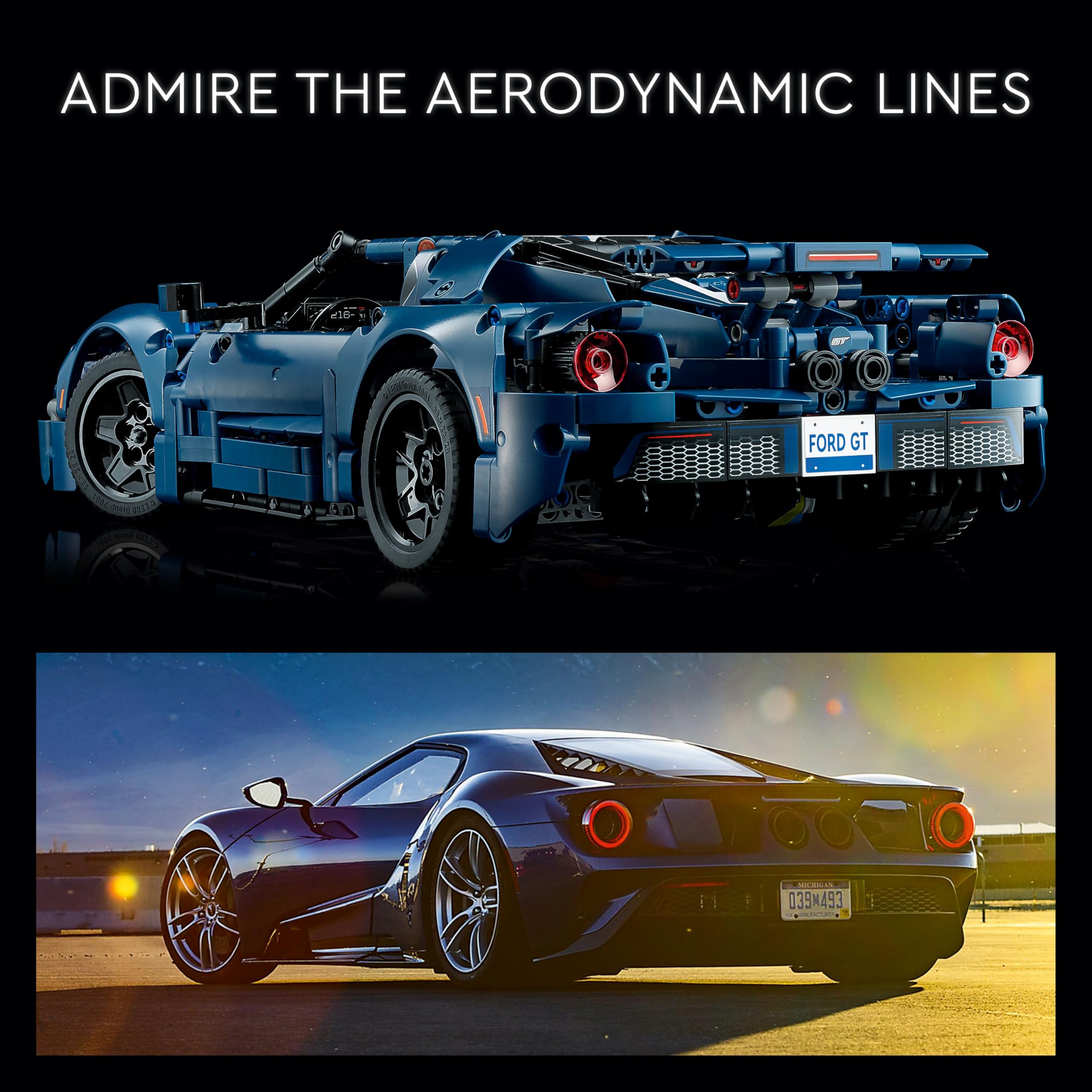 LEGO Technic 42154 2022 Ford GT Car Model Kit | 1:12 Scale | 1,466 Pieces | Ages 18+ 3