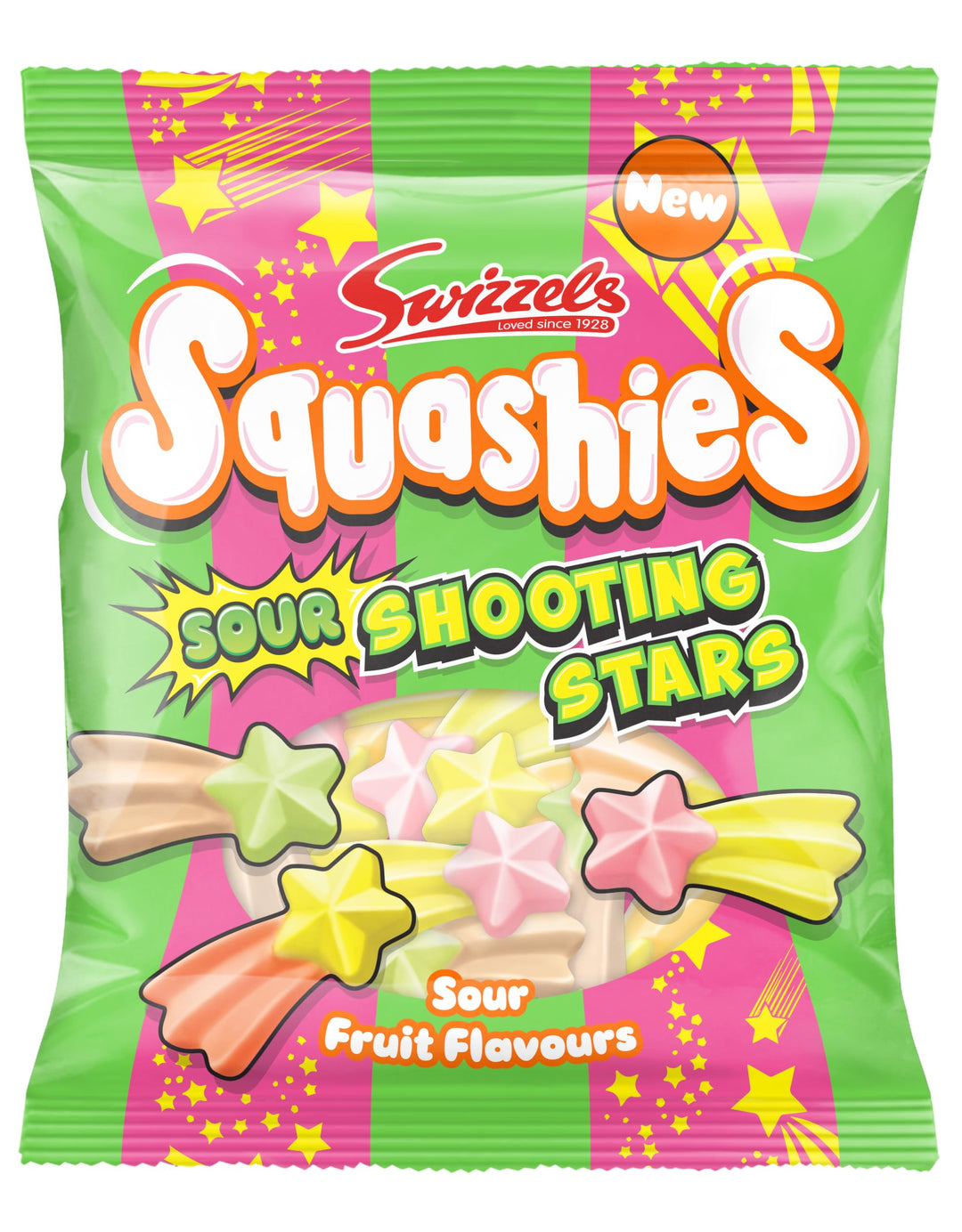 Swizzels Squashies Sour Stars 100g - Sour Chewy Sweets in Star Shapes