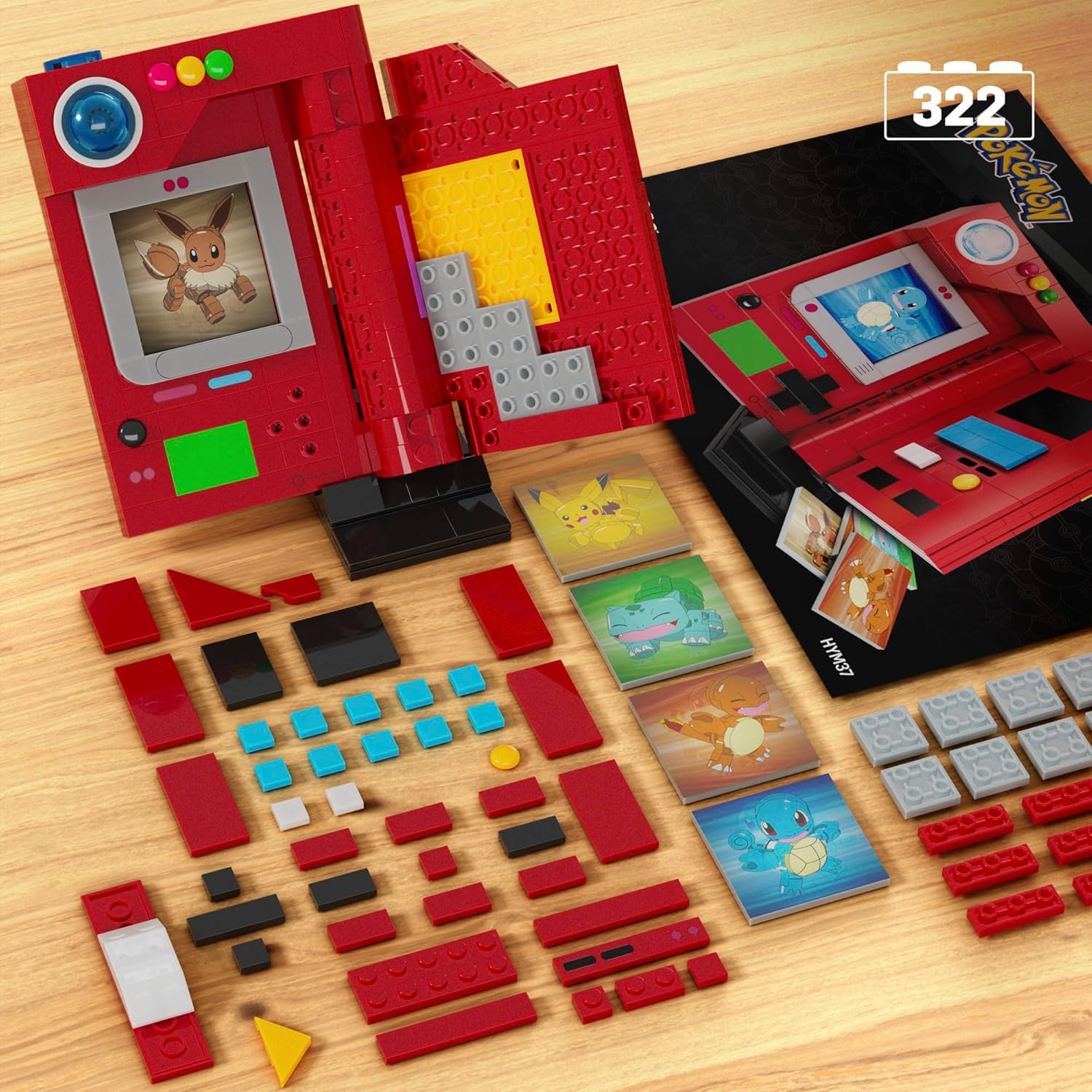 MEGA Pokémon Kanto Region Pokédex Building Set - 322 Pieces with Light & Lenticular Cards 6