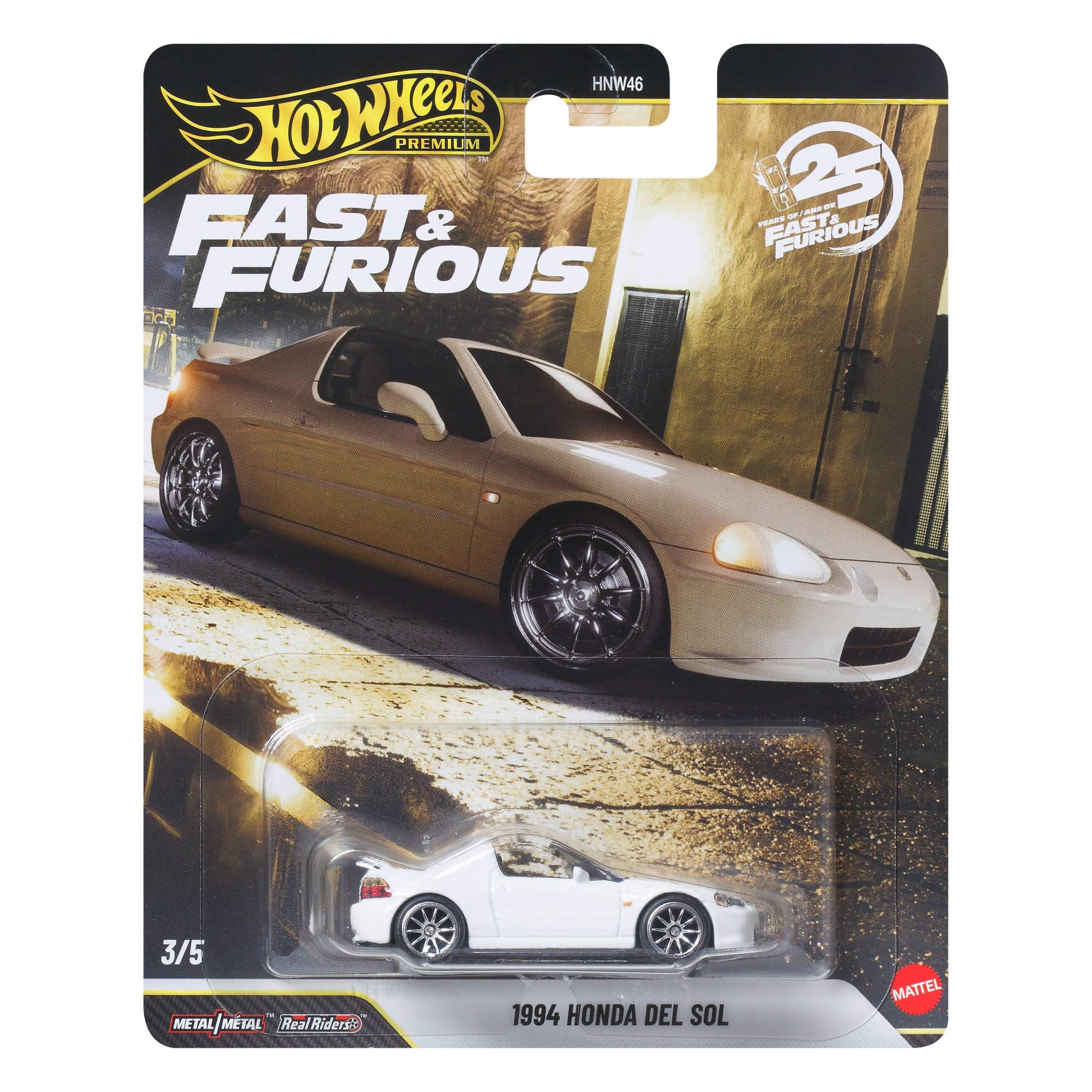 Hot Wheels Premium Fast & Furious 1994 Honda del Sol Diecast Model | 1:64 Scale | Metal/Metal