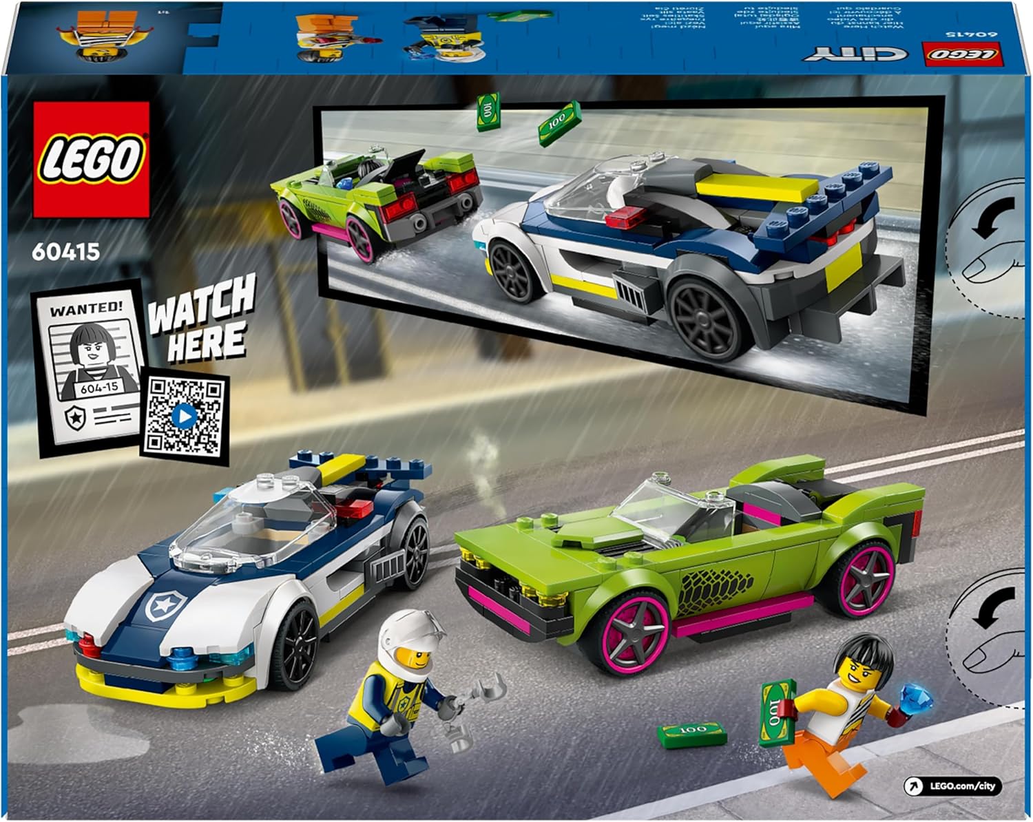 LEGO City Police Car and Muscle Car Chase Playset - Police Vehicle Toy for Kids 6+ 5