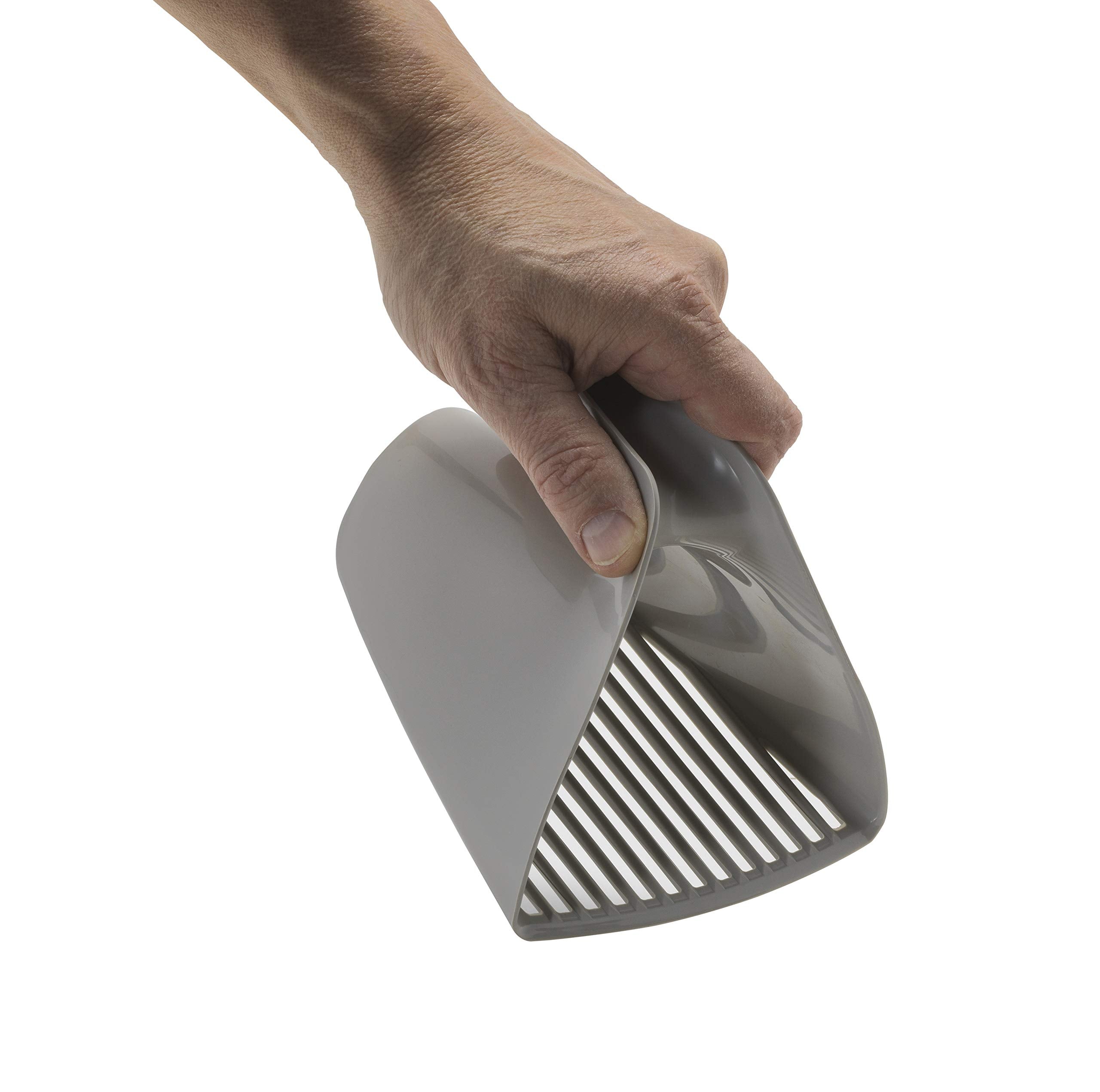 Moderna Scoop & Sift Litter Scoop - Premium Plastic | Top Handle Design | Warm Gray 3