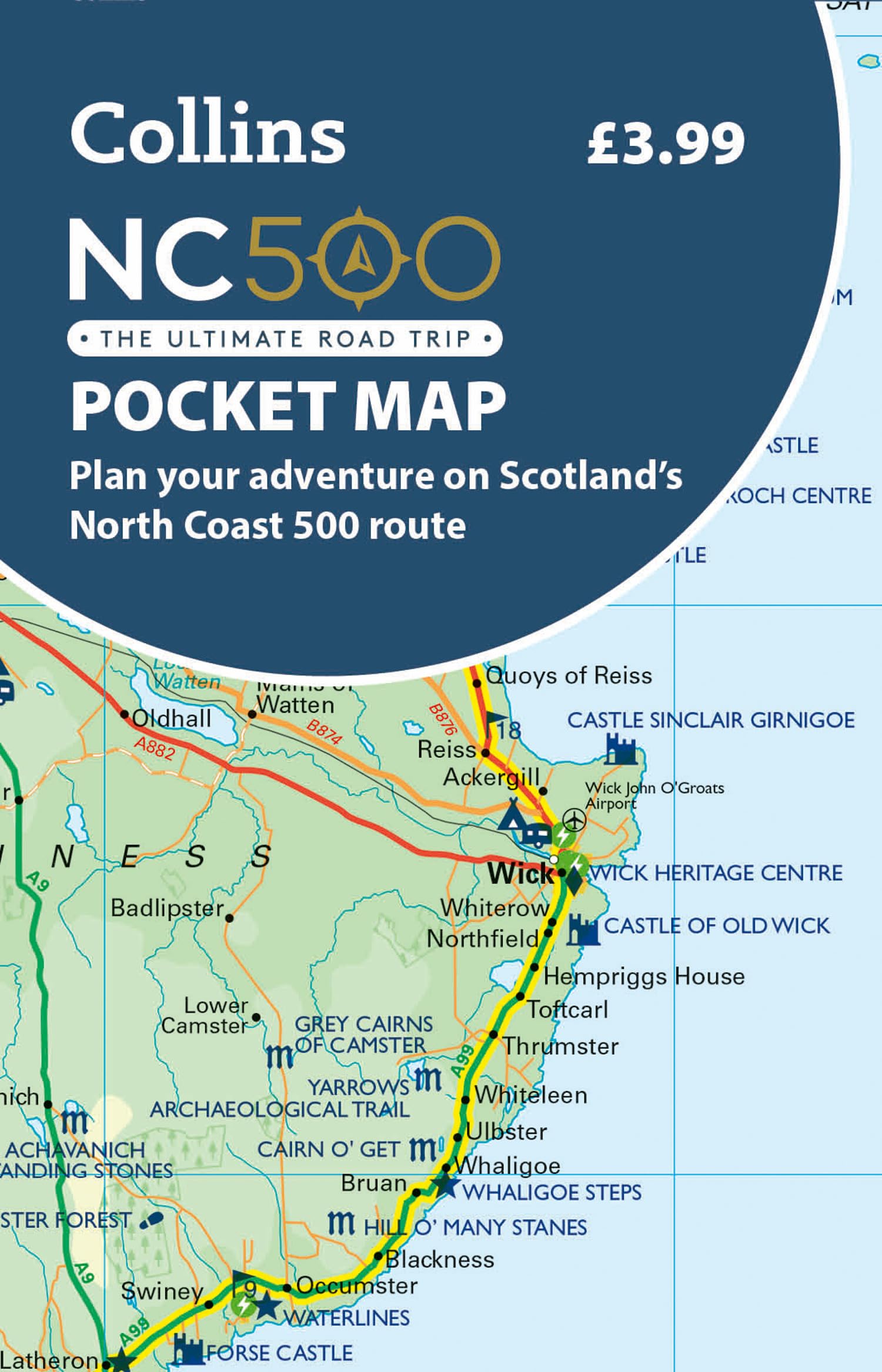 Collins NC500 Pocket Map - New Third Edition for Planning Scotland's North Coast 500 Route | Folded Map