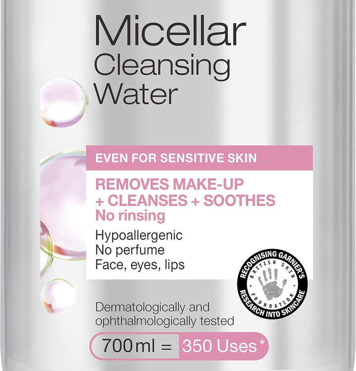 Garnier - Micellar Cleansing Water Gentle Face Cleanser & Makeup Remover (700ml)