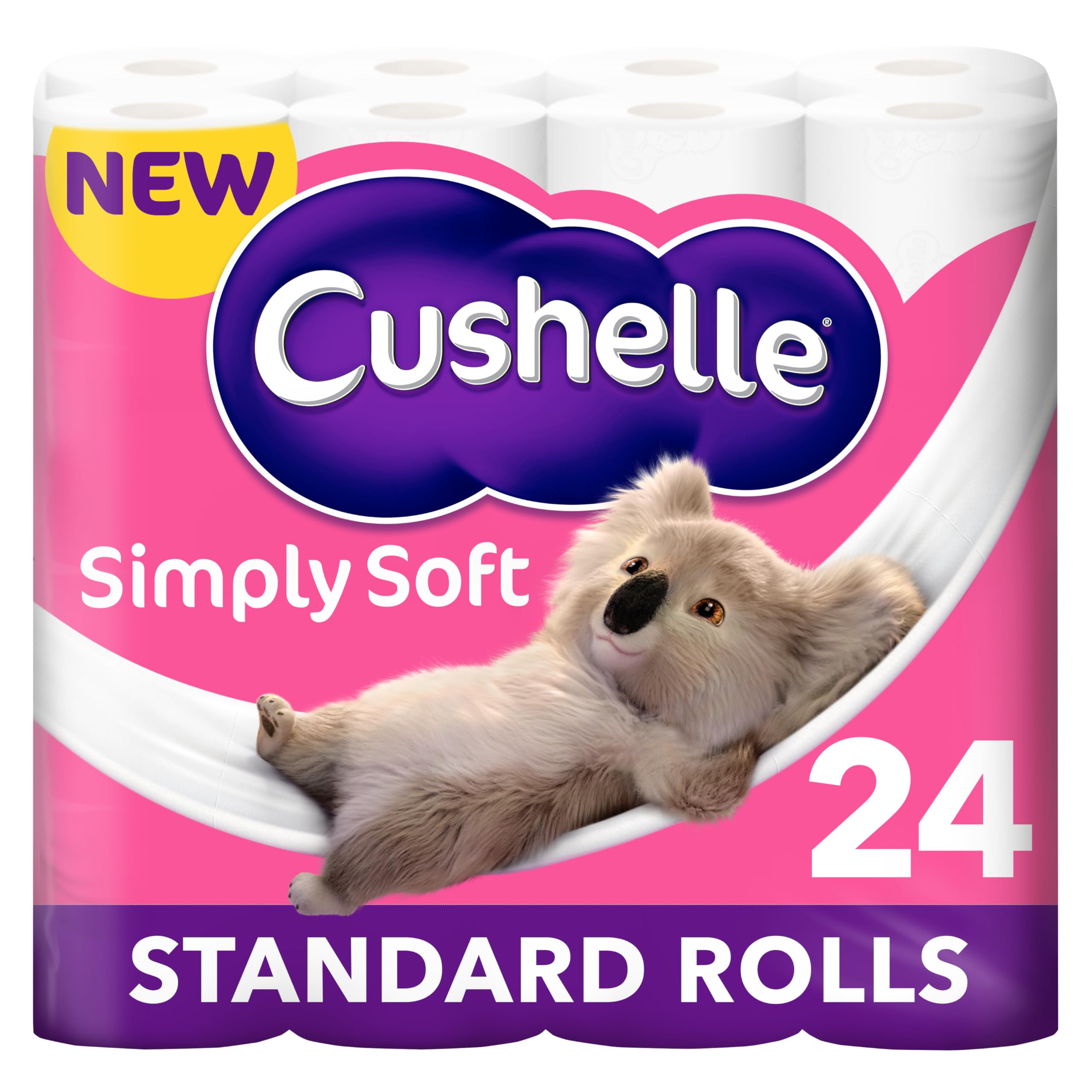Cushelle Simply Soft Toilet Roll - 24 Standard Rolls | 2-Ply Unscented Paper 1