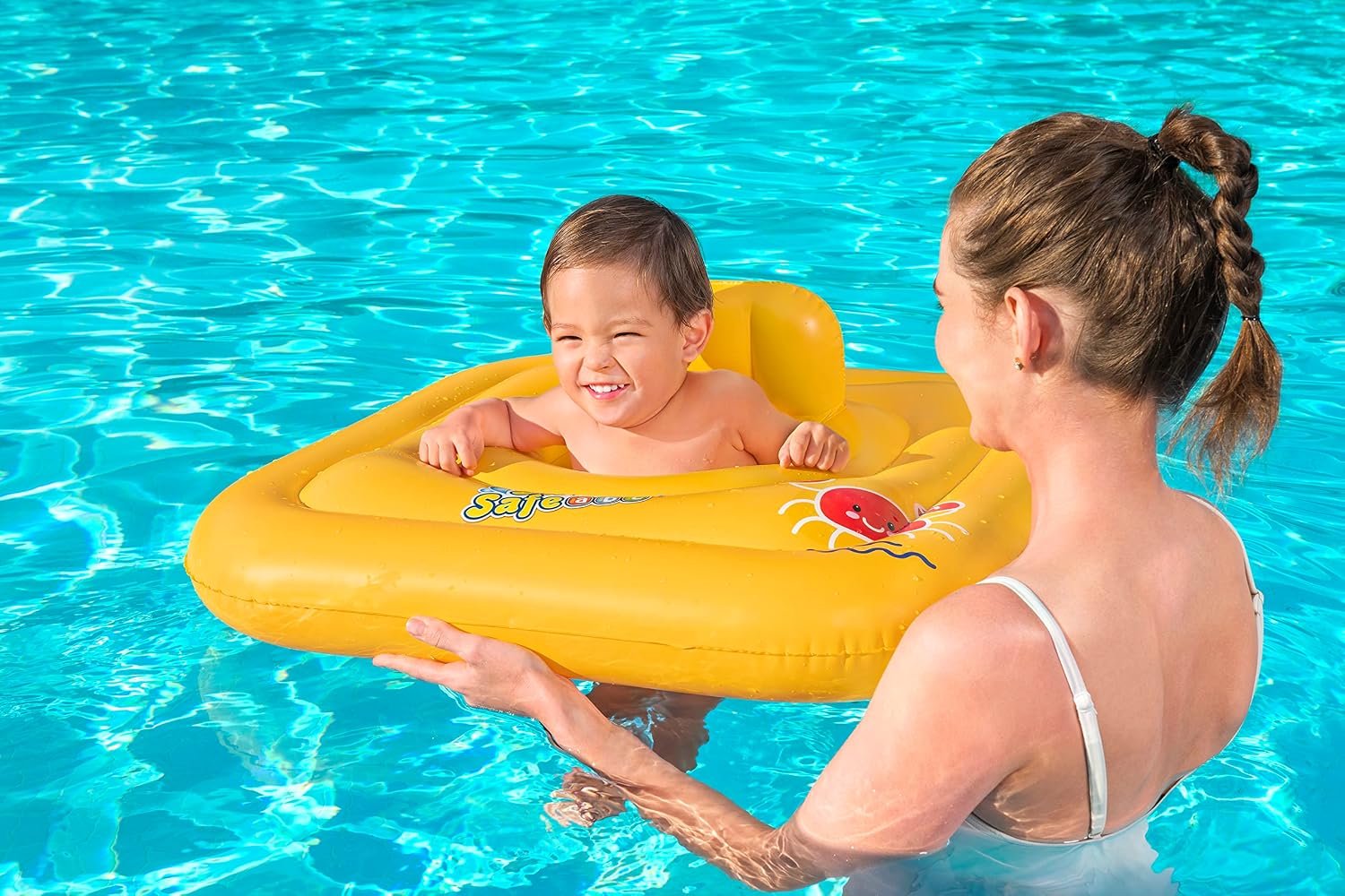 Bestway Swimming Float Inflatable for Toddlers | Square 3-Ring Inflatable Baby B 8