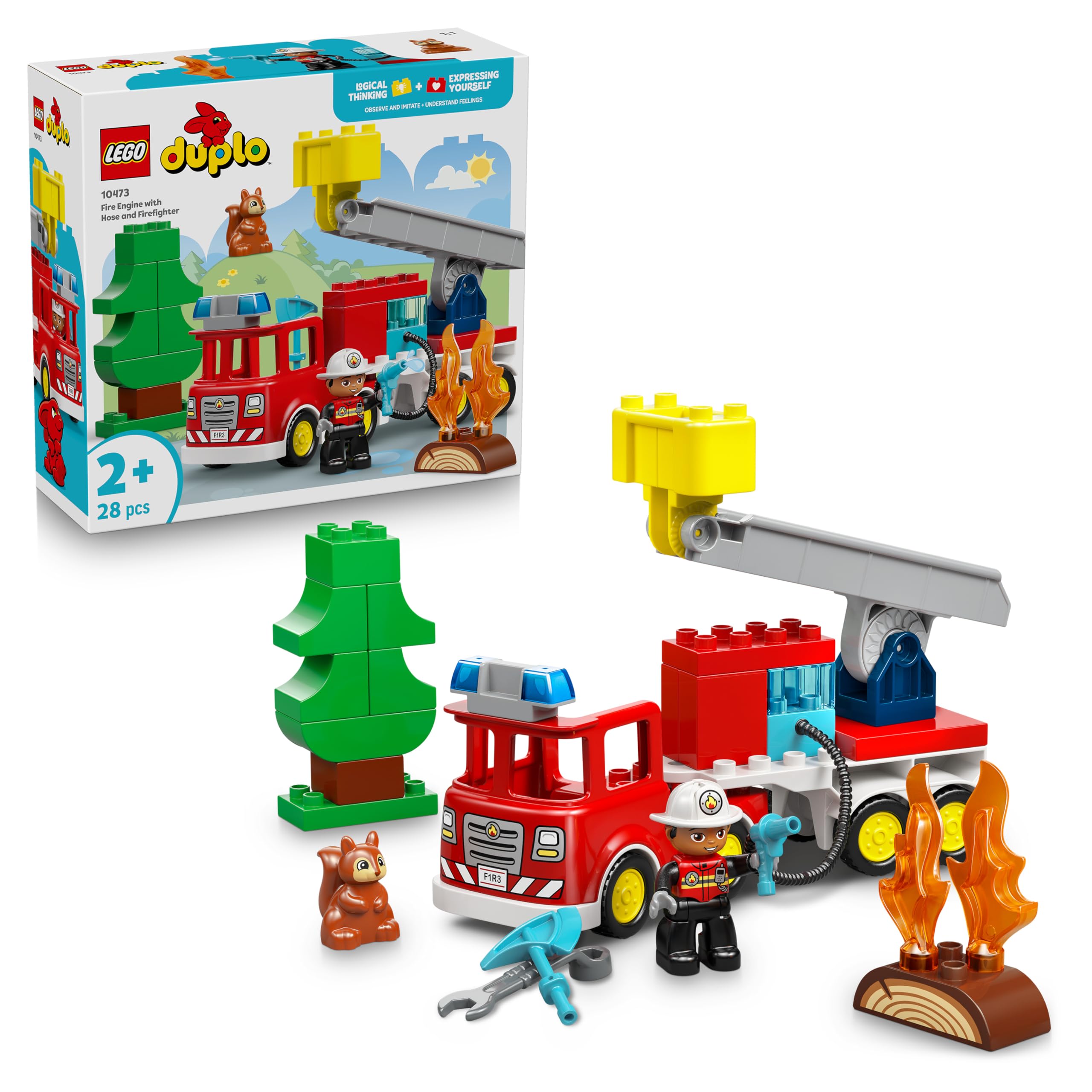 LEGO DUPLO Fire Engine with Hose and Firefighter Set 10473 | Ages 2+ 1
