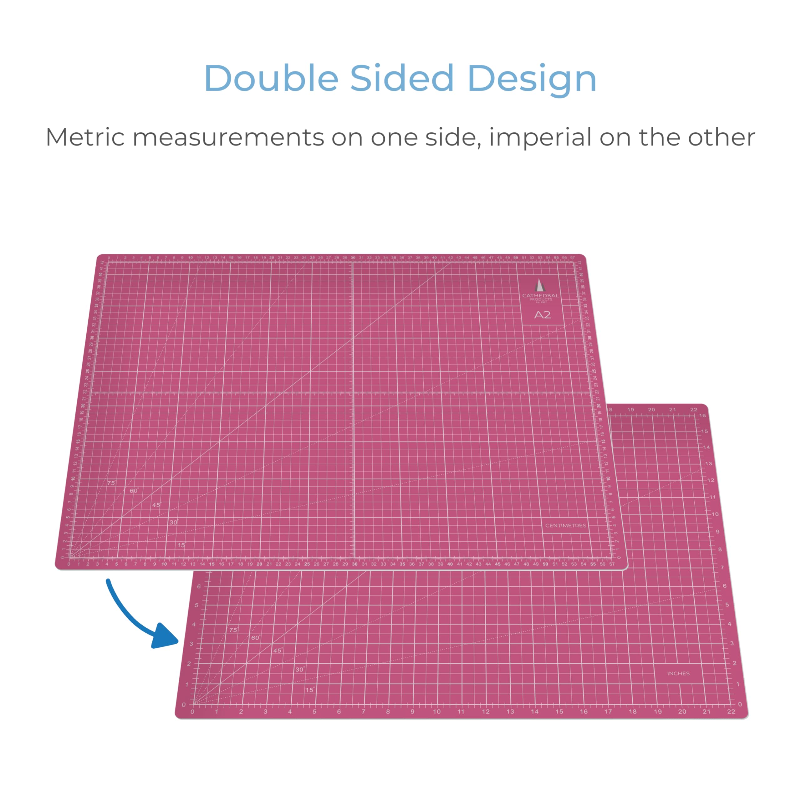 Cathedral Products A2 Double-Sided Self-Healing Cutting Mat | 3mm Thick | Pink 2