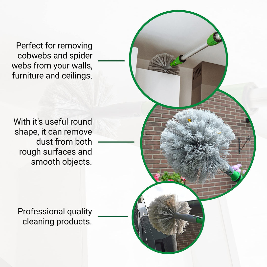 Unger StarDuster Cobweb Brush - Grey Dome-Shaped Duster for Walls, Corners & Ceilings