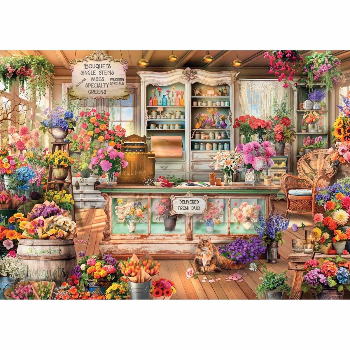 Ravensburger Seasons Flower Shop 1000 Piece Jigsaw Puzzle 3