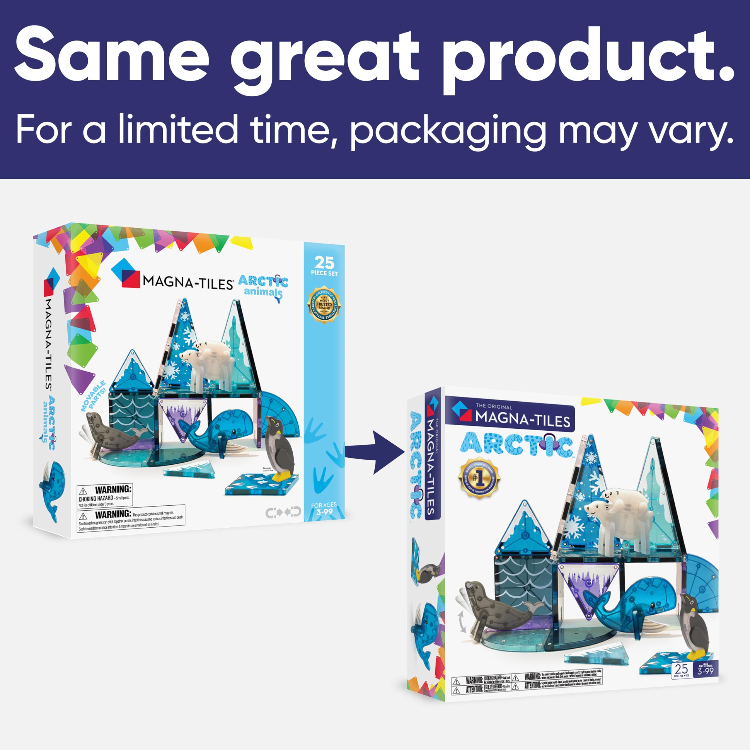 Magna-Tiles Arctic Animals Set - 25-Piece Magnetic Building Tiles | Ages 3+ 7