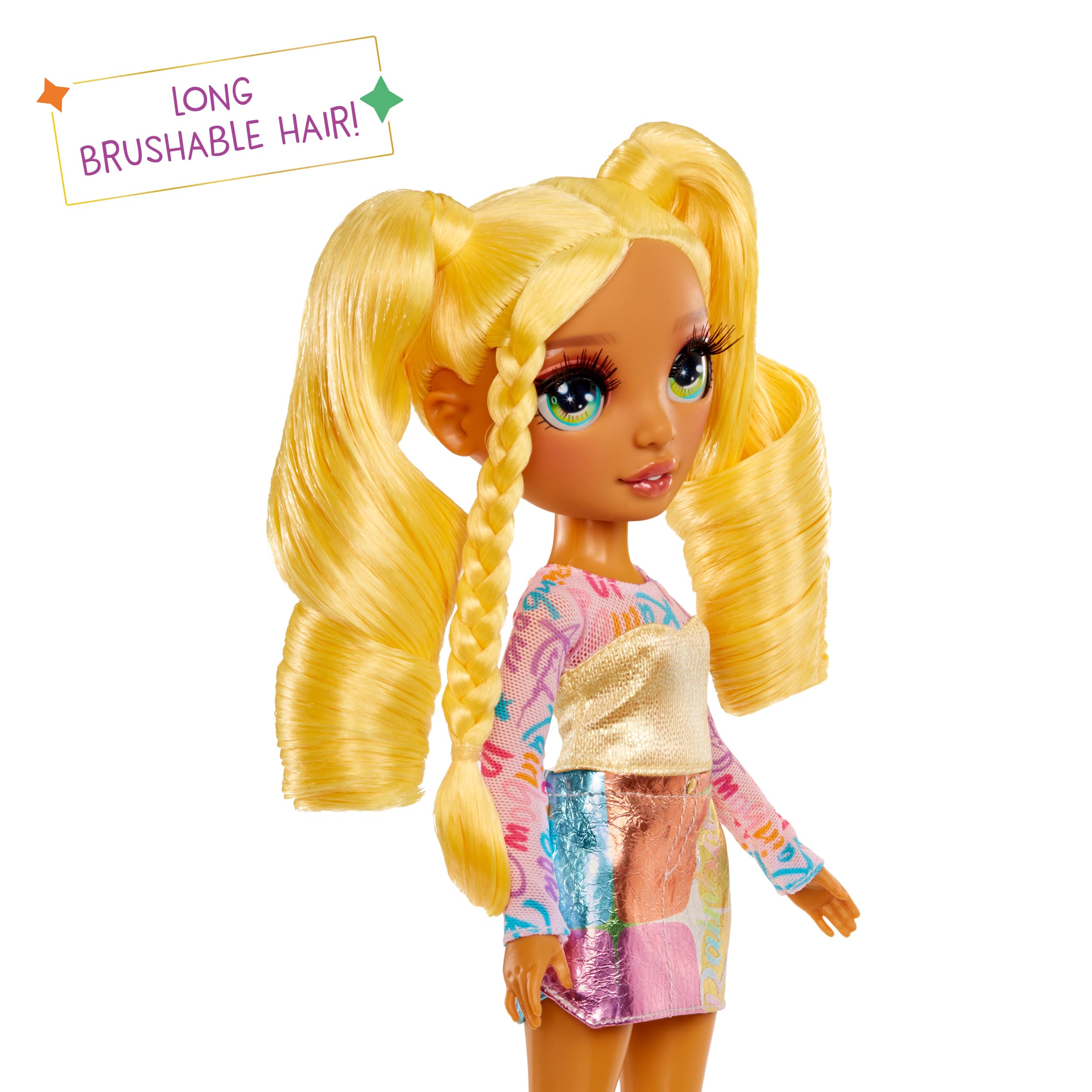 Rainbow High Sunny Fashion Doll - 28cm Posable Doll with Yellow Statement Outfit, Handbag & Shoes 6
