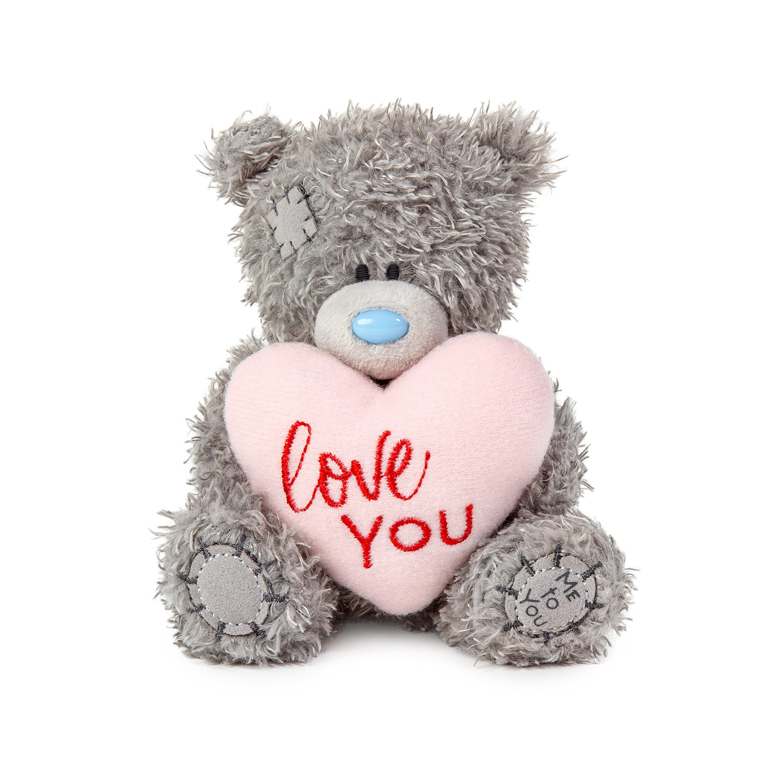 Me To You Bear Love You Padded Heart Soft Doll | Grey Plush | 10cm Seated 1