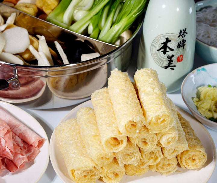Emma Basic Crispy Bean Curd Roll - Soy Beancurd Snack, Gluten-Free, Vegan, Non-GMO, Ideal for Hot Pot & Soups