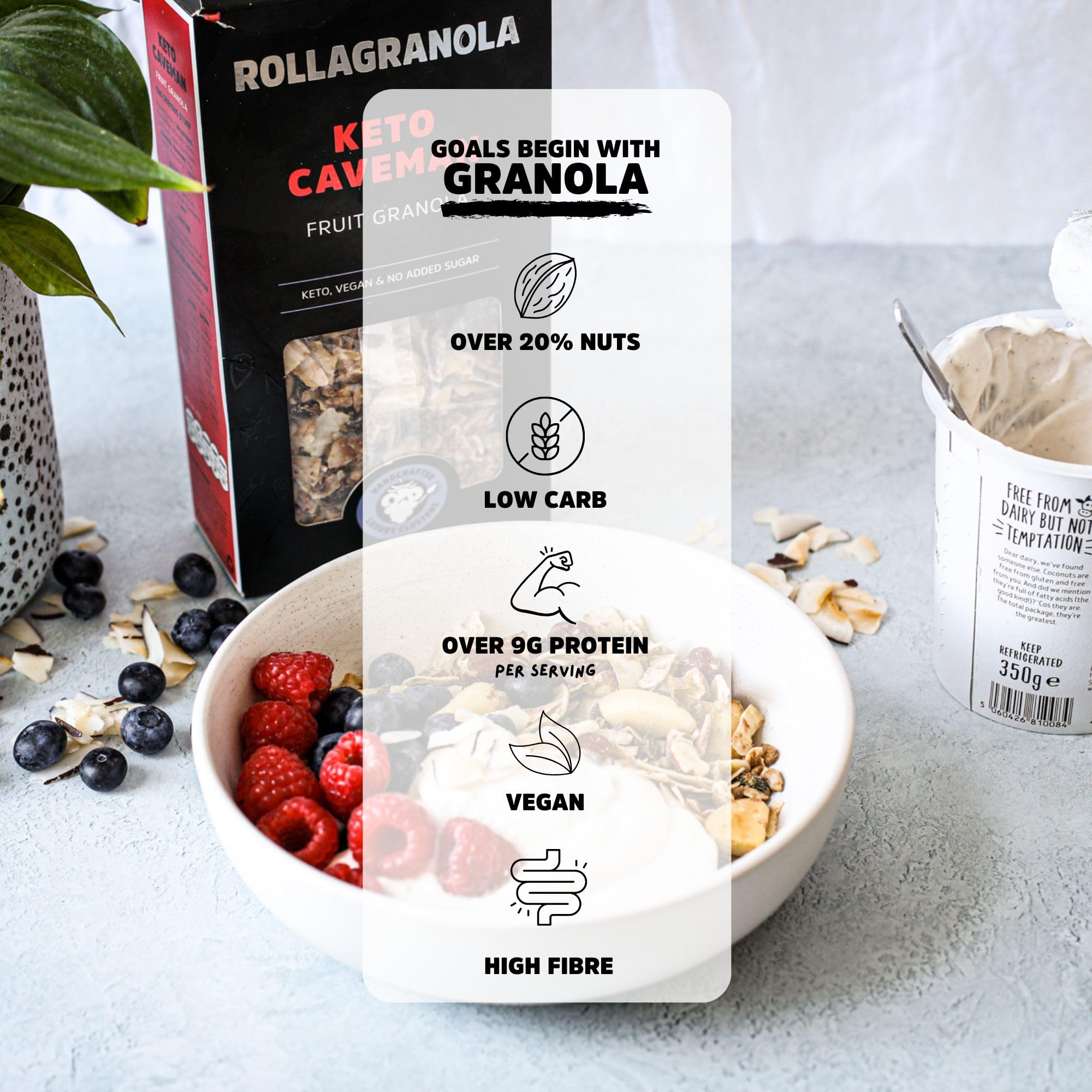 Rollagranola Keto Caveman Fruit Granola - Low Carb, High Energy | 3 x 300g Box 2