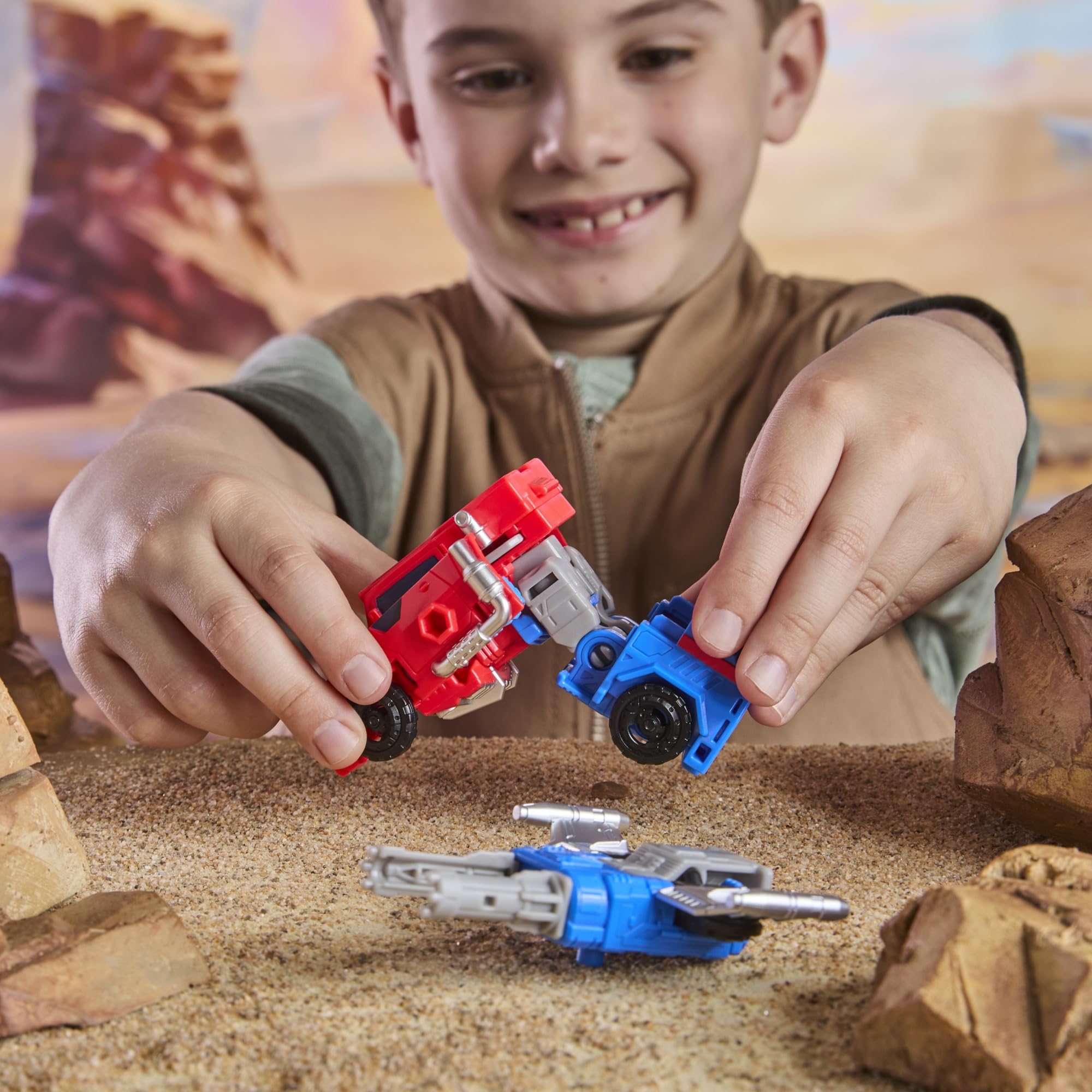 Transformers Optimus Prime Armored Cyber Changers Action Figure | 2-Step Conversion | 4-Inch 5