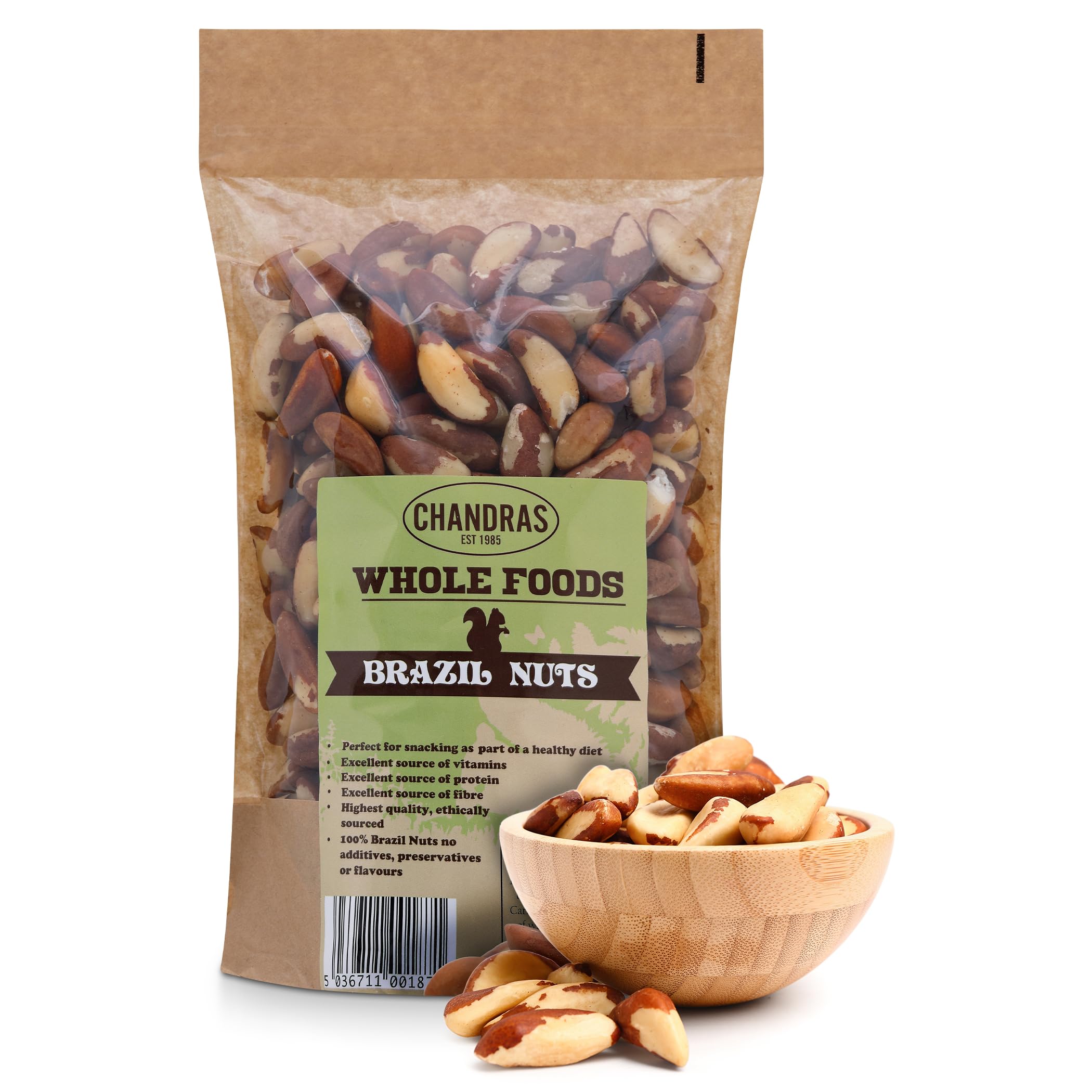 CHANDRA Whole Foods Brazil Nuts - 1kg Raw, Deshelled, Nutrient-Rich 1