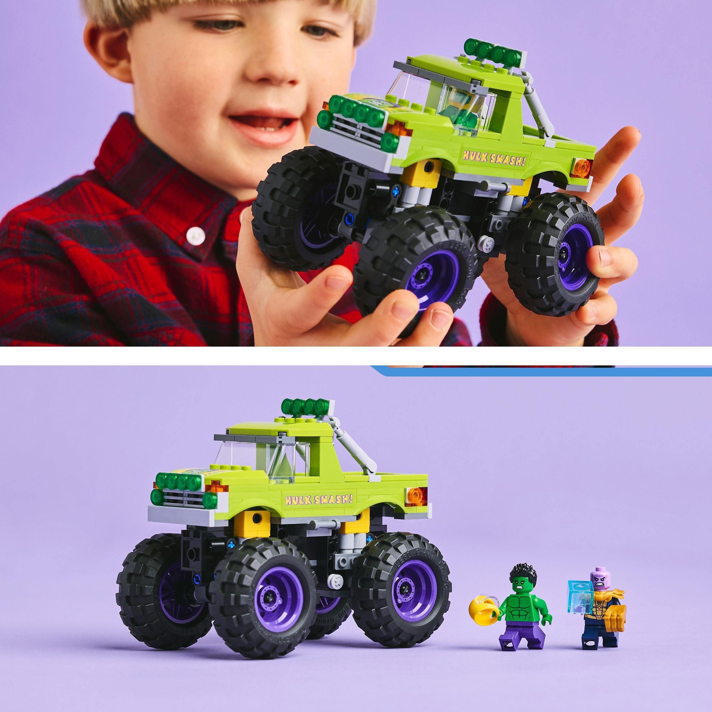 LEGO Marvel The Hulk Truck vs. Thanos - Super Hero Building Toy with Minifigures for Ages 7+ 5