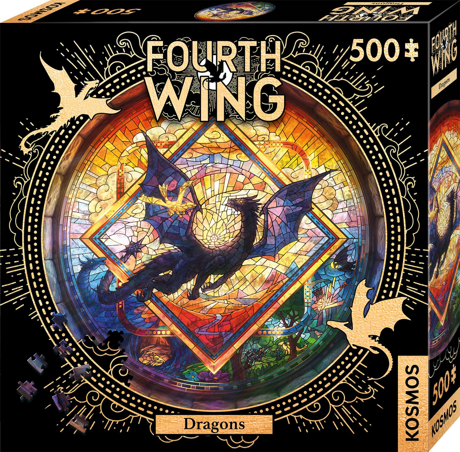 Kosmos Fourth Wing: Dragons Puzzle - 500 Piece Round Jigsaw | Romantasy Fan Gift | Age 3+ 1