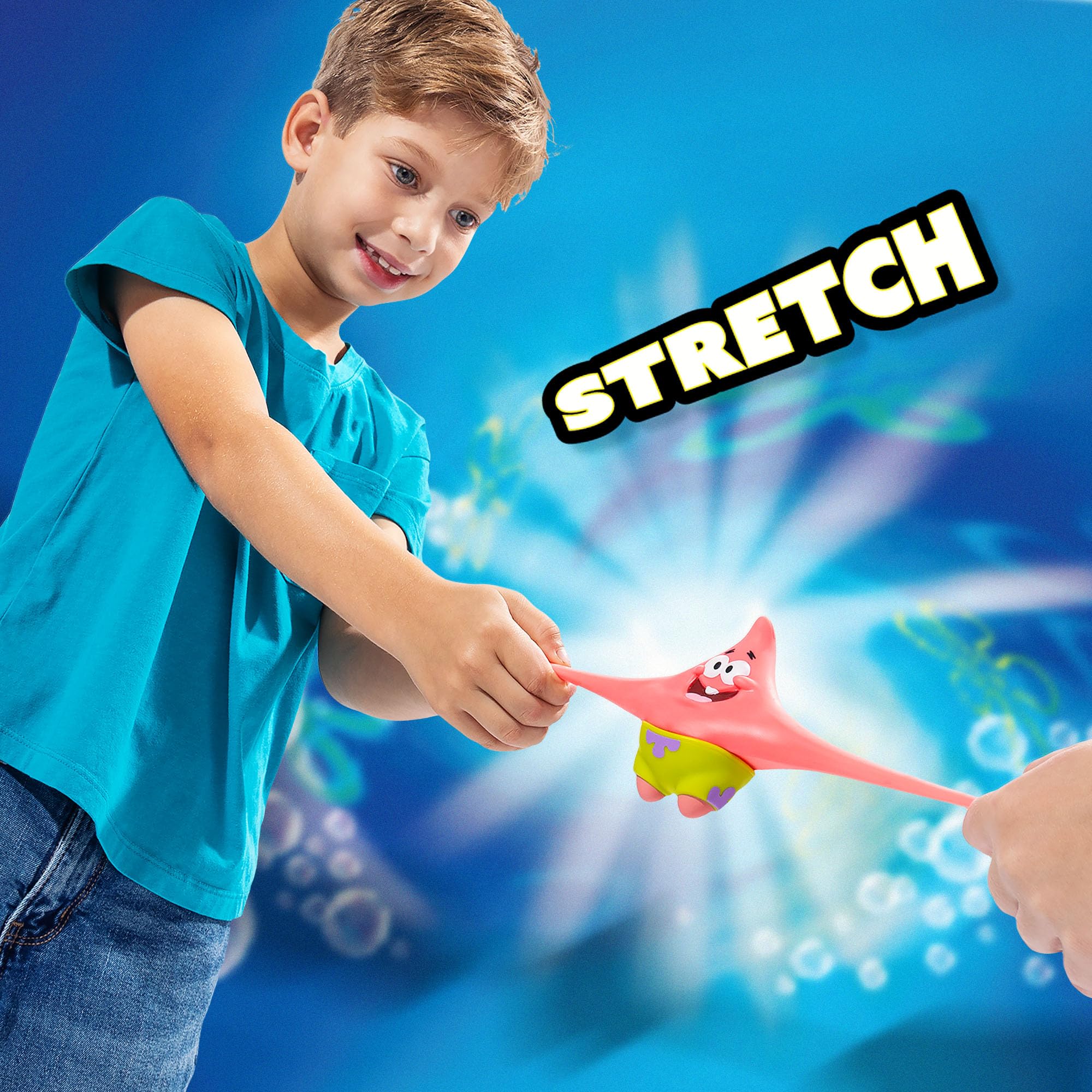 Basic Fun Stretch Armstrong Mini Patrick Star Figure - 8.5cm Stretchy Toy | Pink | Ages 4+ 2