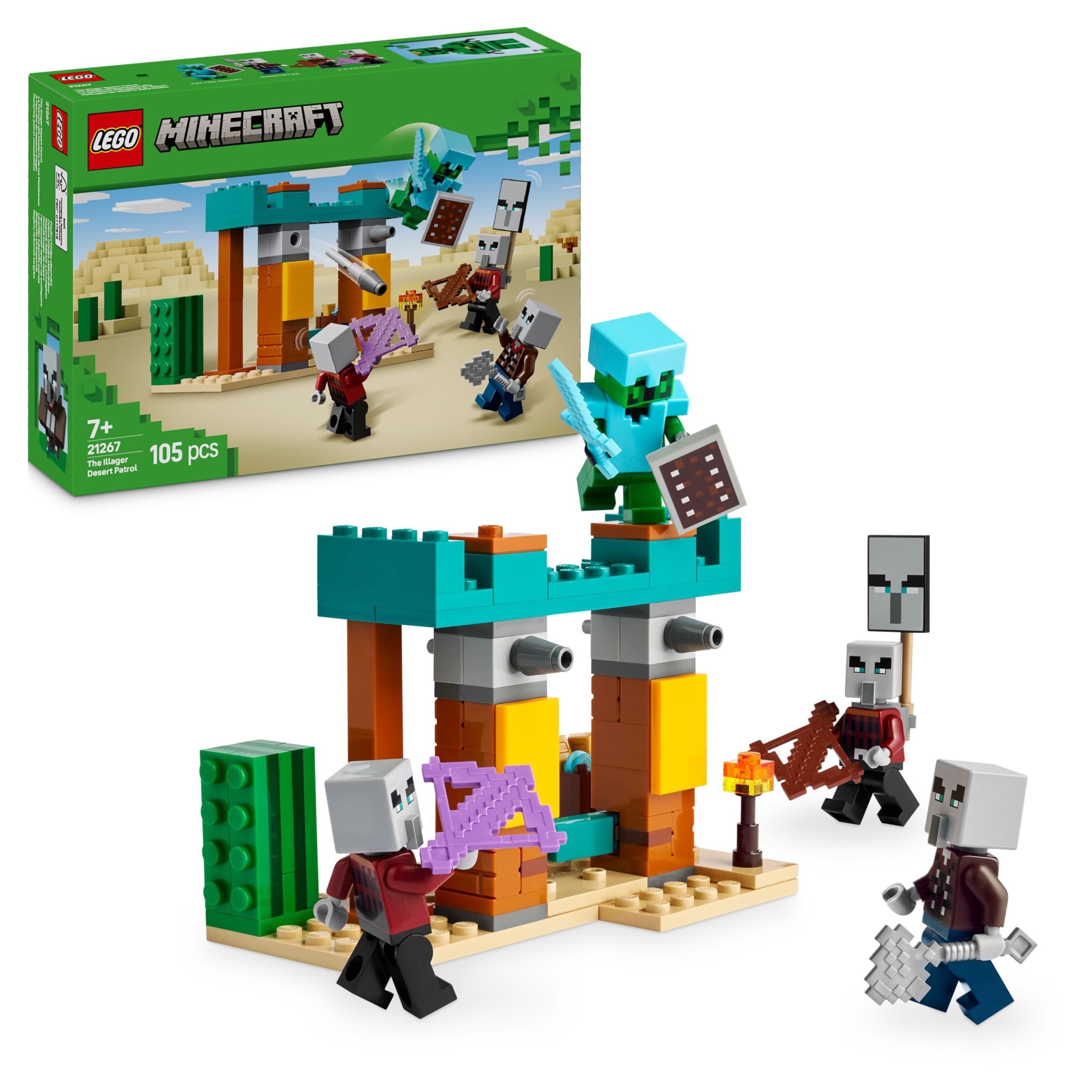 LEGO Minecraft The Illager Desert Patrol Set 21267 | Building Toy for Ages 7+