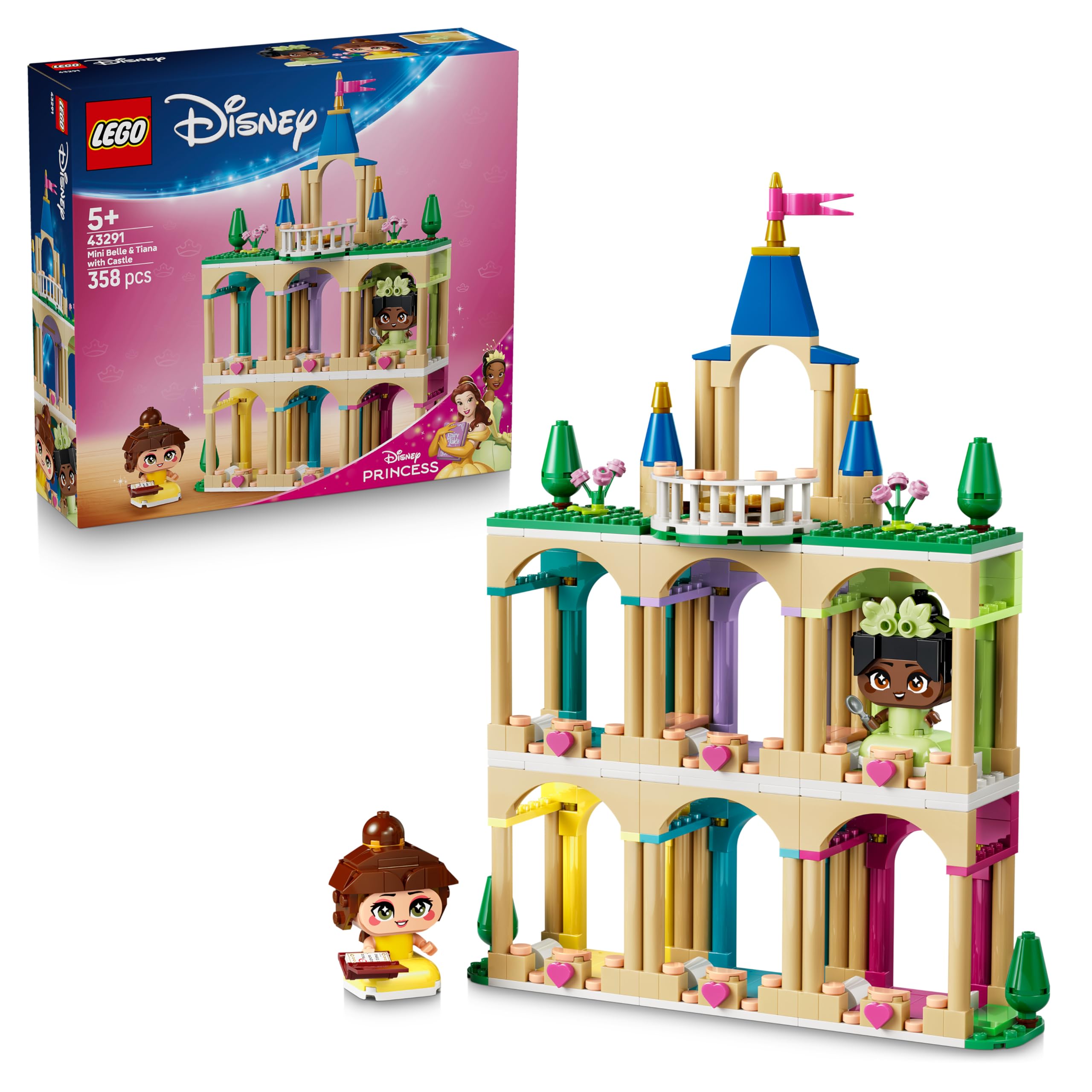 LEGO Disney Princess Mini Belle & Tiana with Castle Building Set | Ages 5+ | Model 43291 1