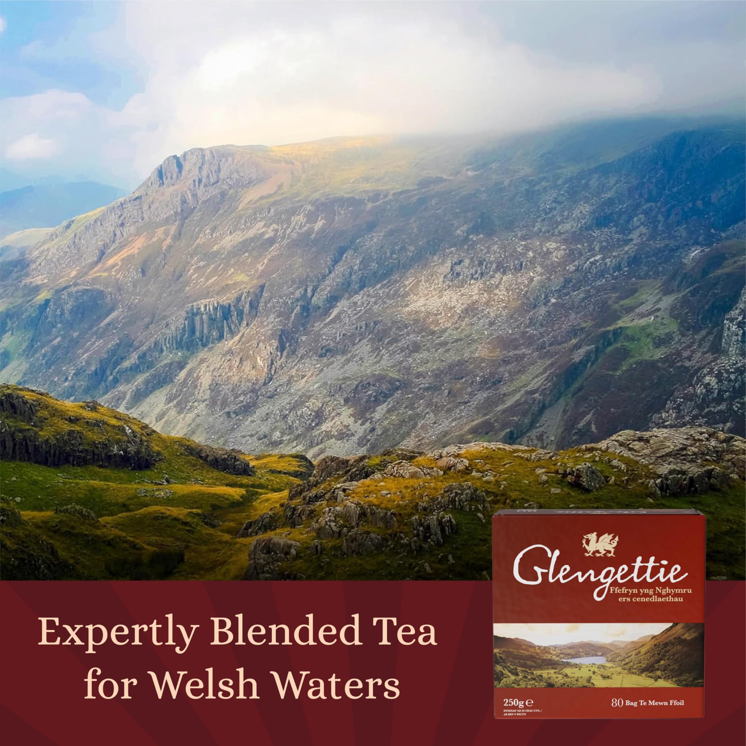 Glengettie Strong Black Tea Bags - 80 Count, 250g Foil Sealed Pack 5