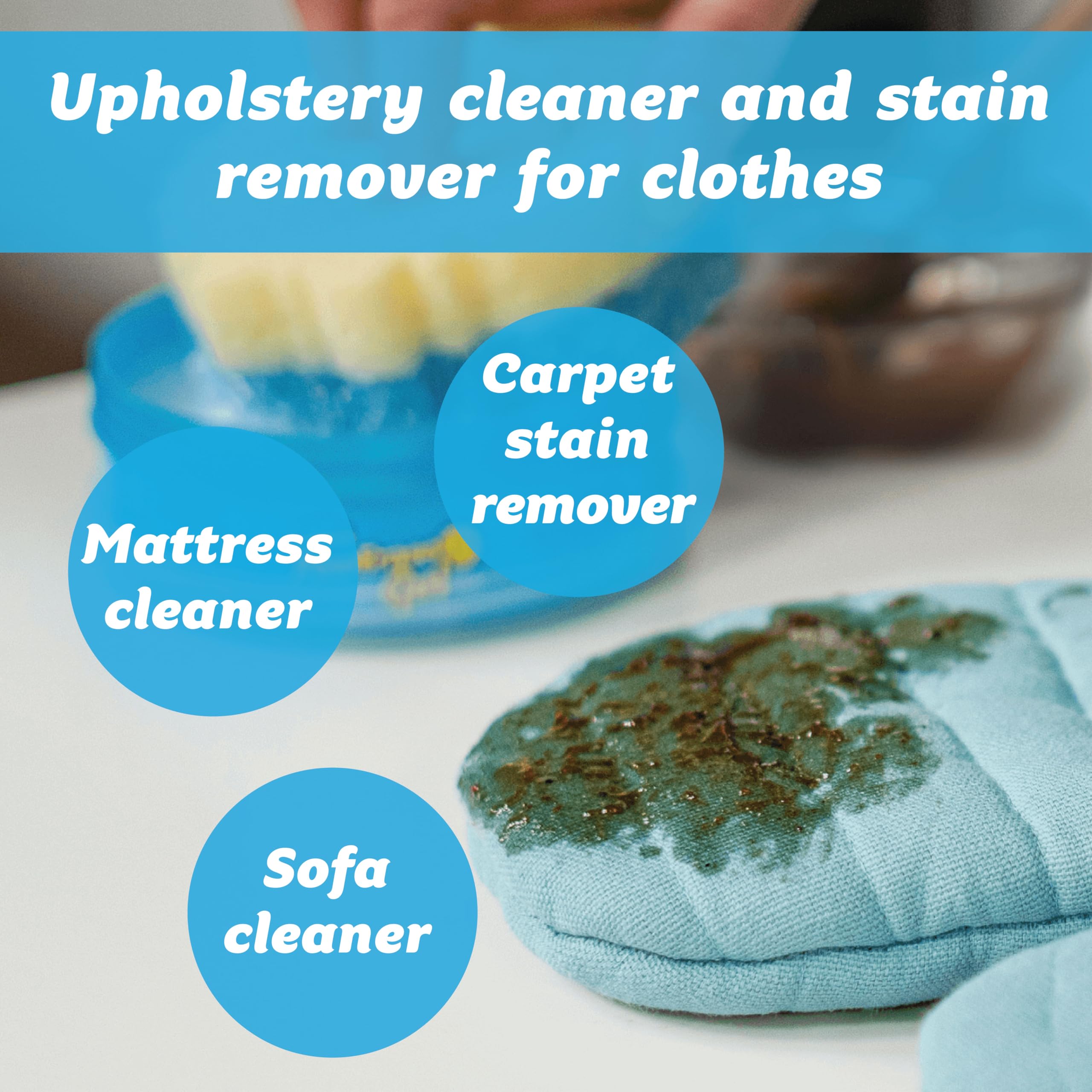 Scrub Daddy Powerase Gel Stain Remover with Blue Scrub Mommy Sponge | Heavy Duty | Fresh Scent 6