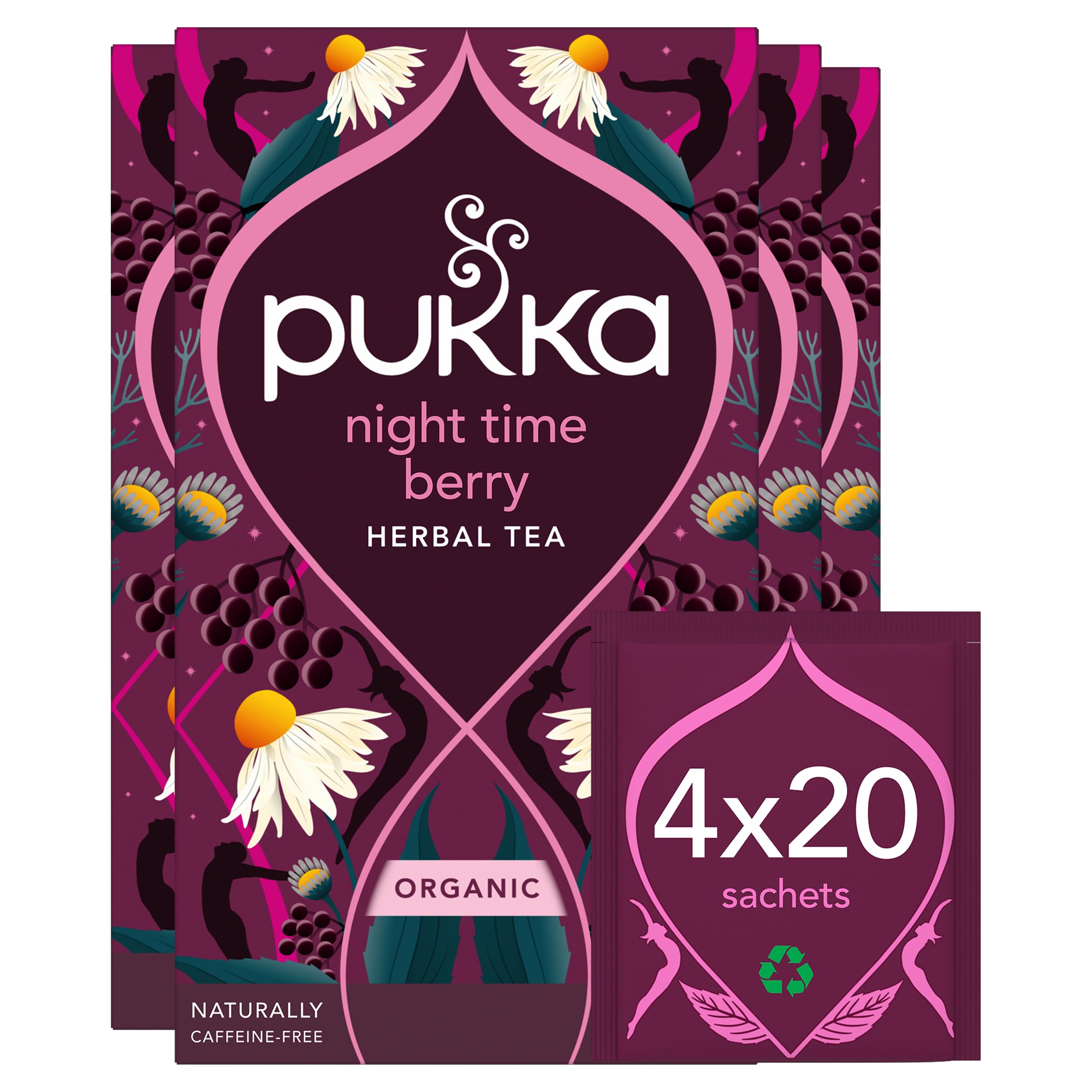 Pukka Herbs Night Time Berry Organic Herbal Sleep Tea - 20 Count Teabags | Caffeine-Free