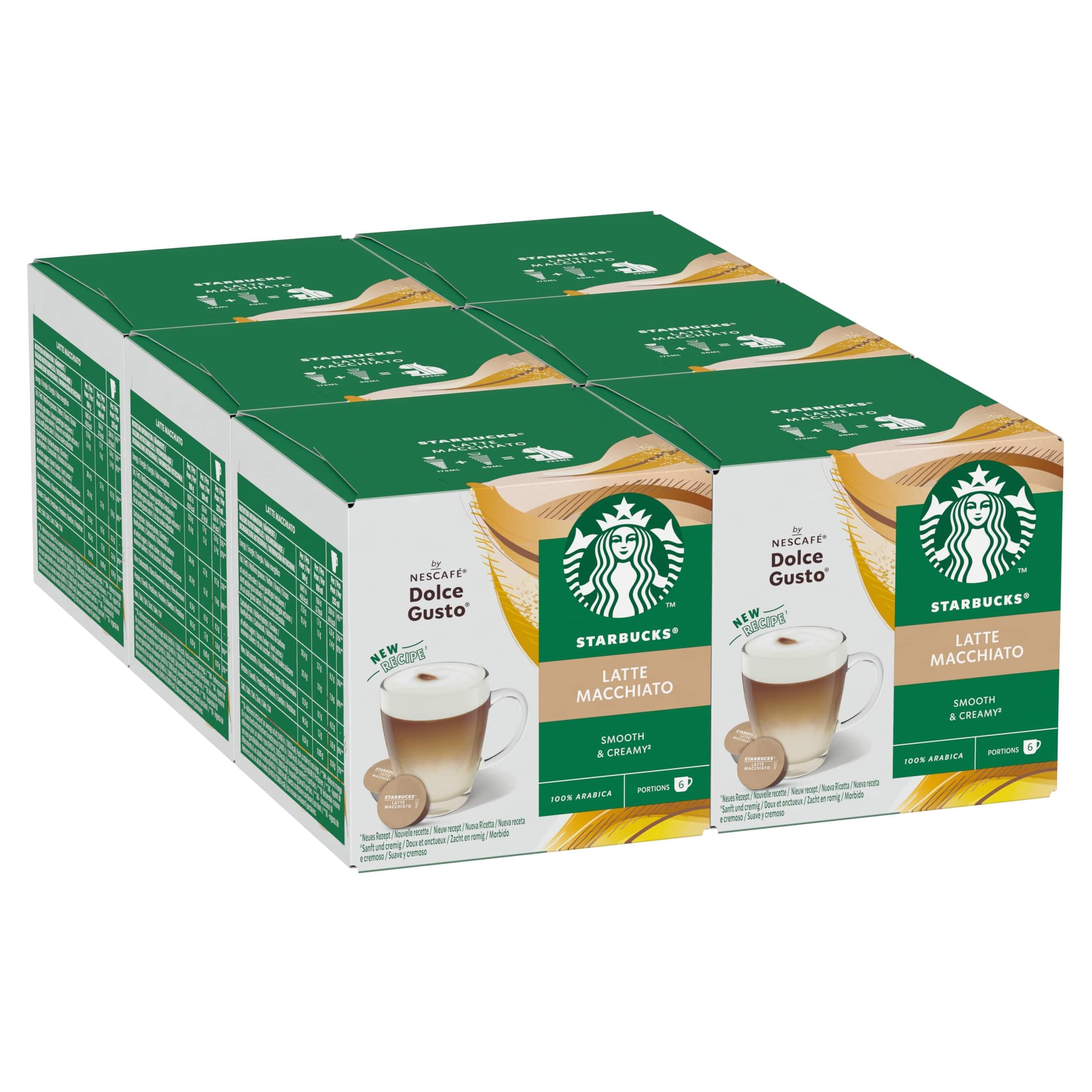 STARBUCKS Latte Macchiato by NESCAFÉ Dolce Gusto Coffee Pods | 72 Count (6 x 12) | Recyclable