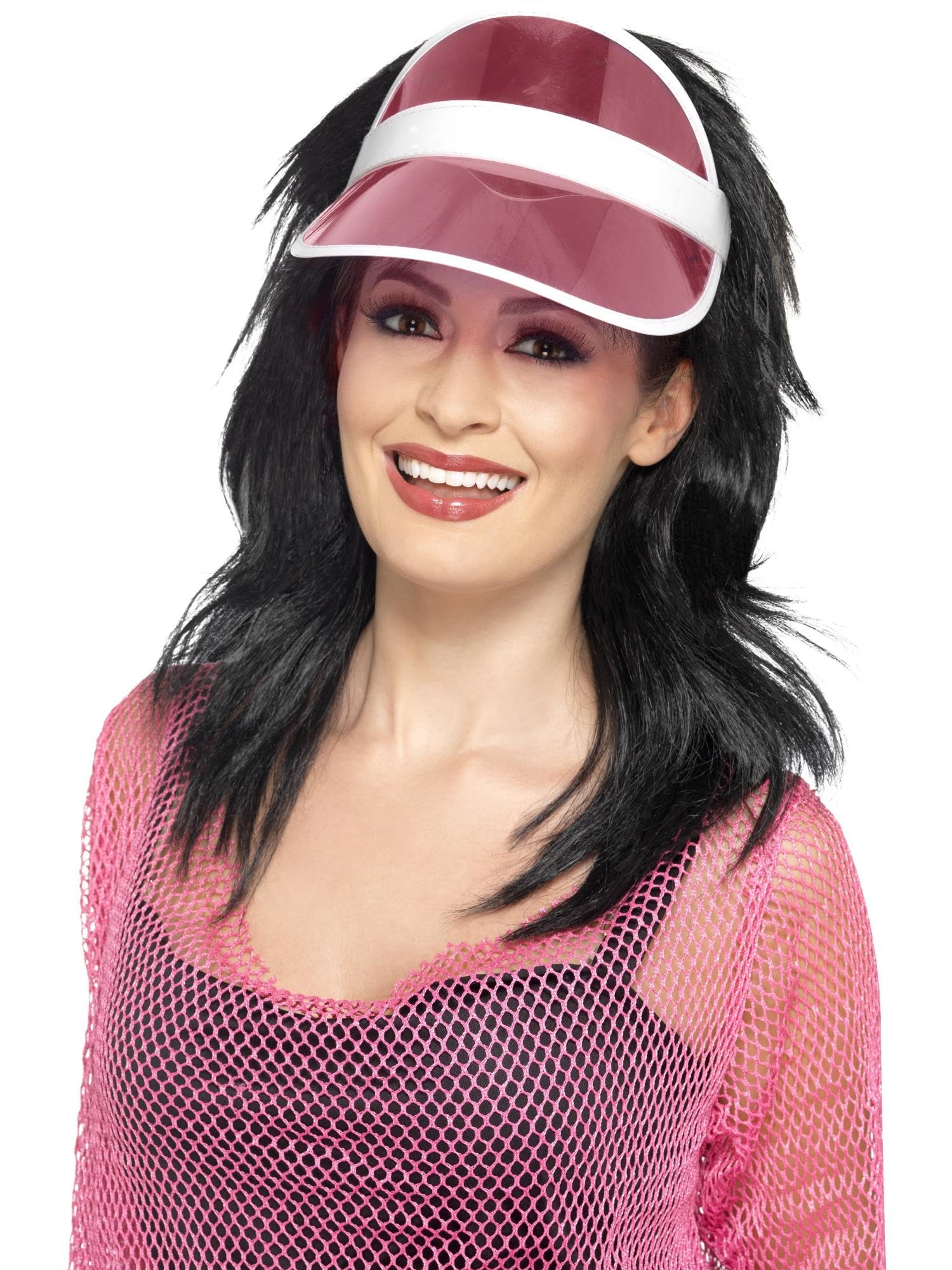 Smiffys 80s Sun Visor - Pink Retro Fancy Dress Hat for Adults 5