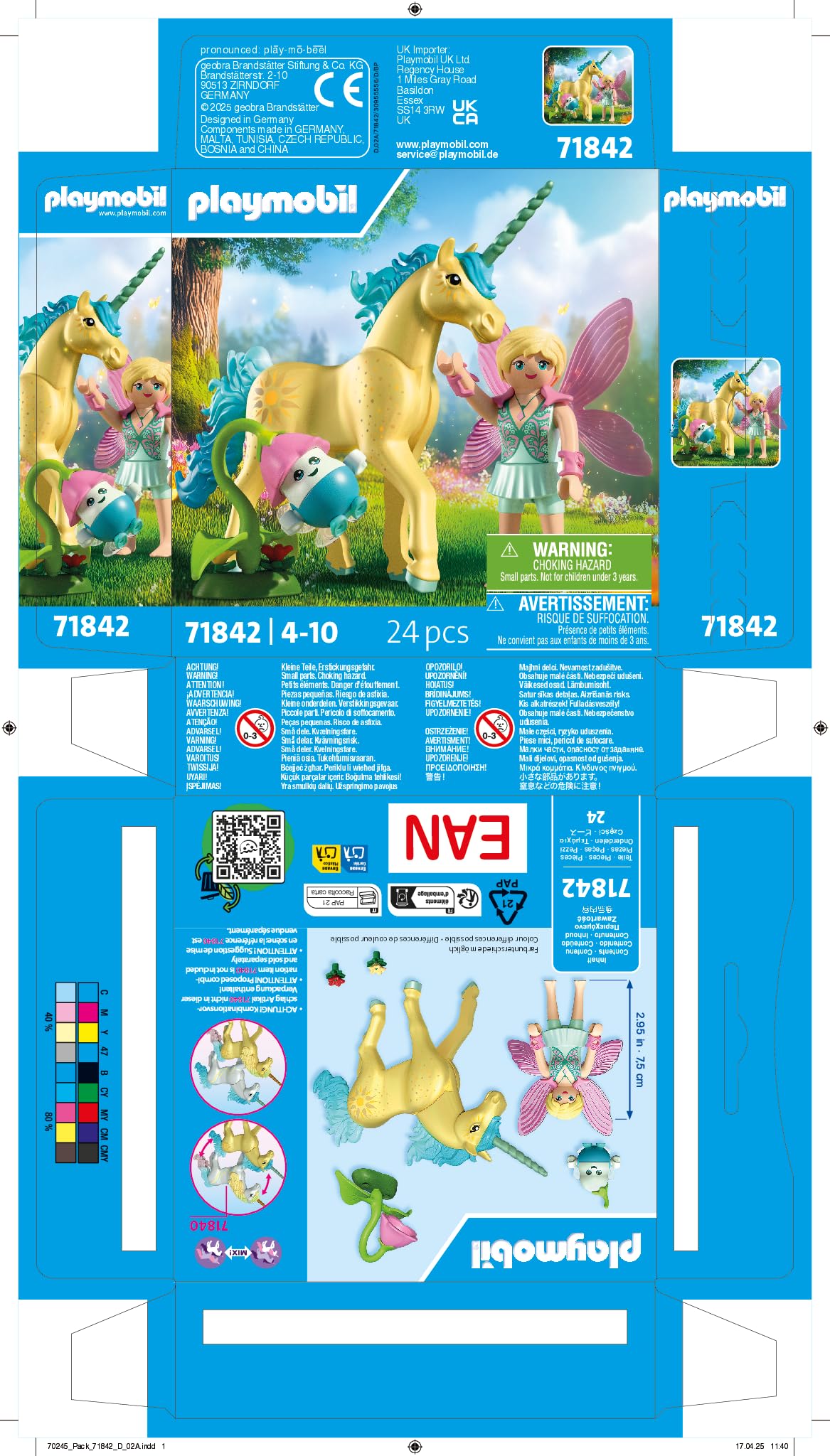 Playmobil Magic Unicorns Collectible Unicorn Sunshine Blossom with Fairy - 4+ Years