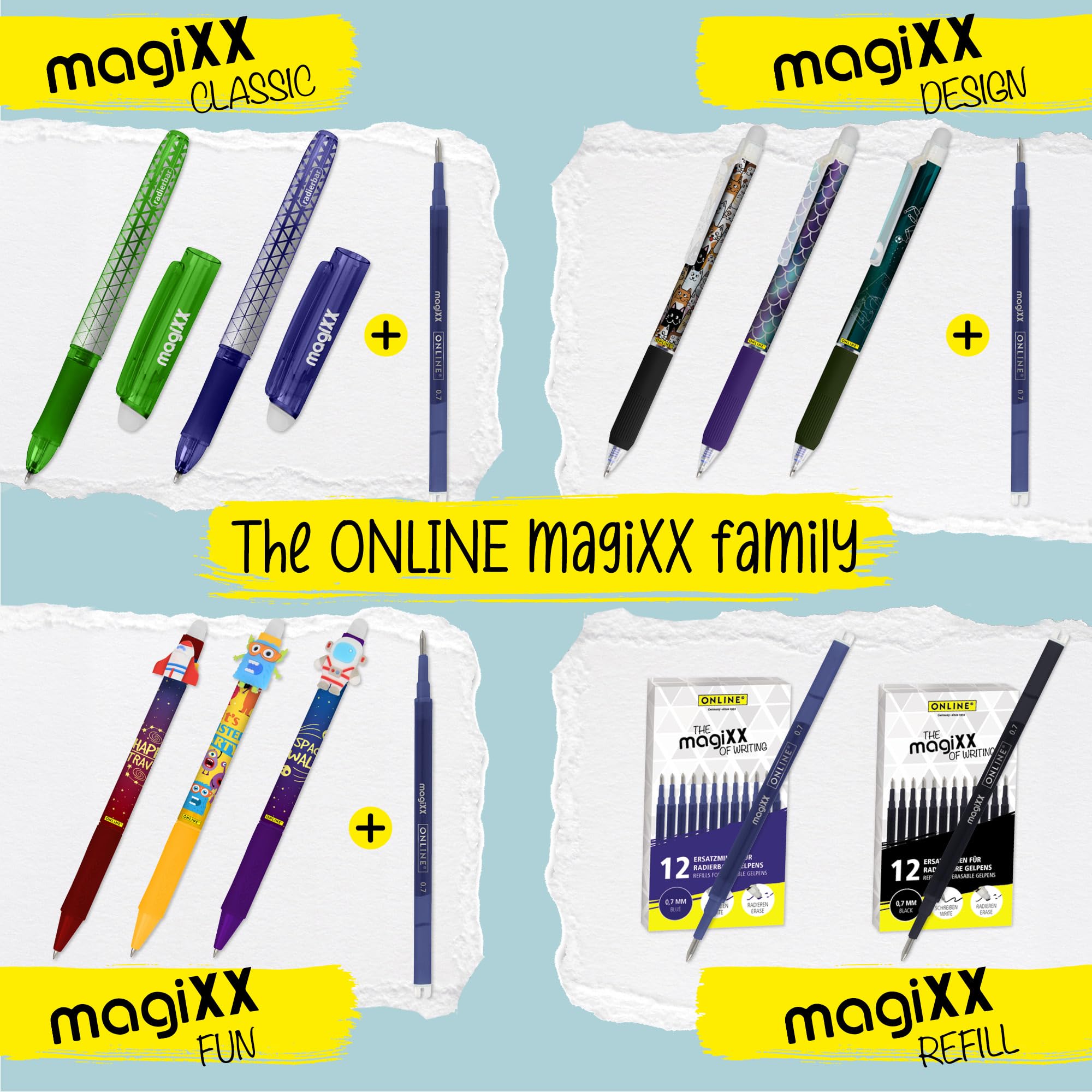 Online magiXX Erasable Gel Rollerball Pen - Red Ink, 0.7mm Medium Point, Ergonomic Grip 7
