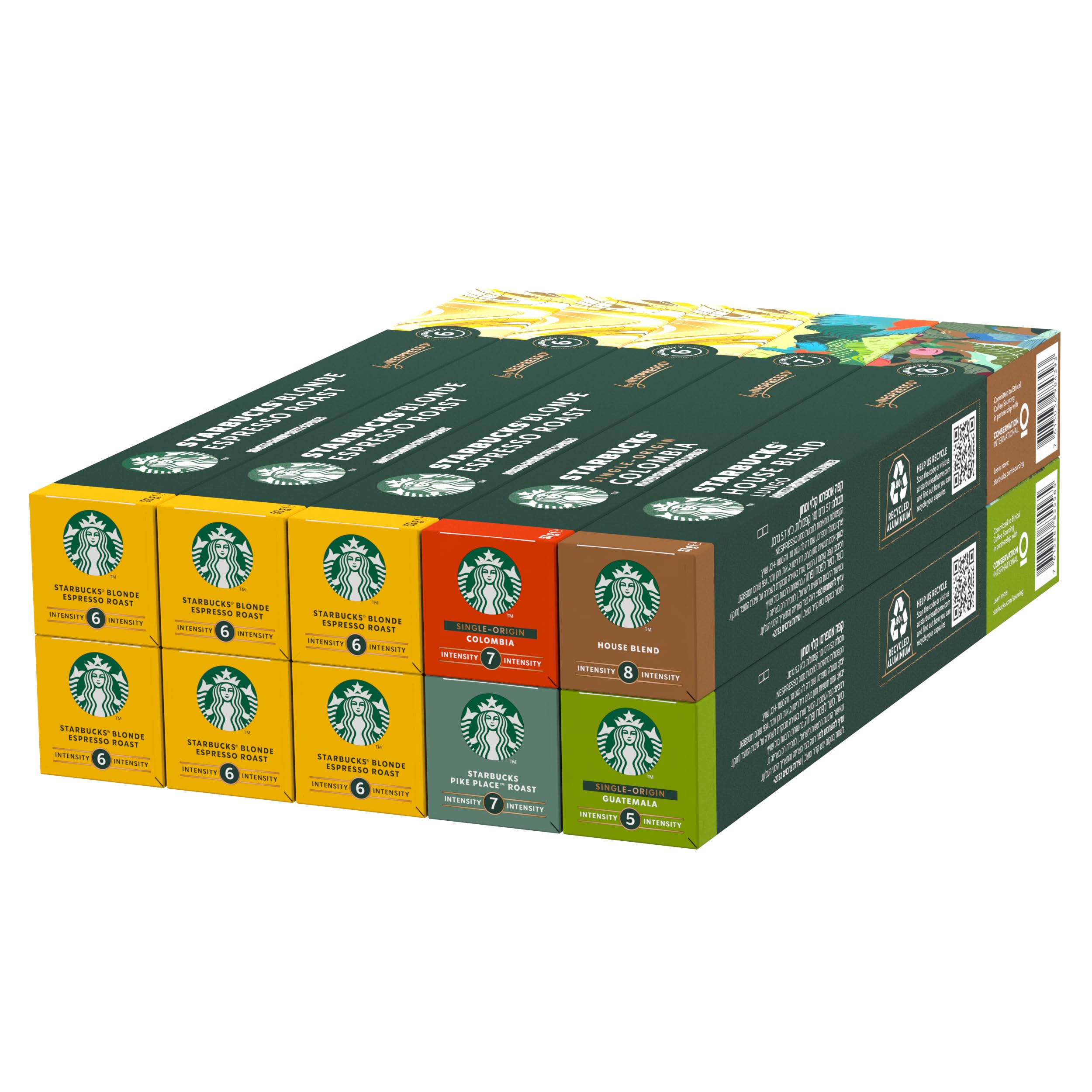 STARBUCKS Coffee Shop Classics - Blonde Espresso Roast Variety Pack by NESPRESSO, 100 Capsules 1