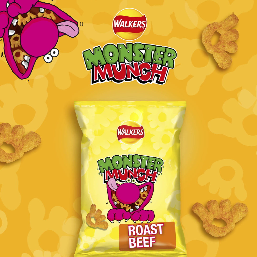 Walkers Monster Munch Roast Beef Flavour Crisps Multipack 6x20g