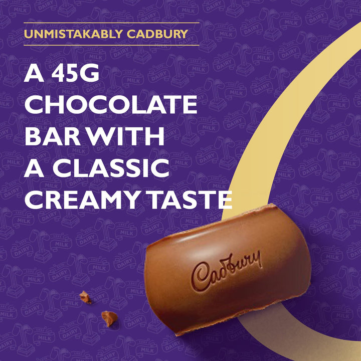 Cadbury Dairy Milk Chocolate Bar, 45g, Pack of 24