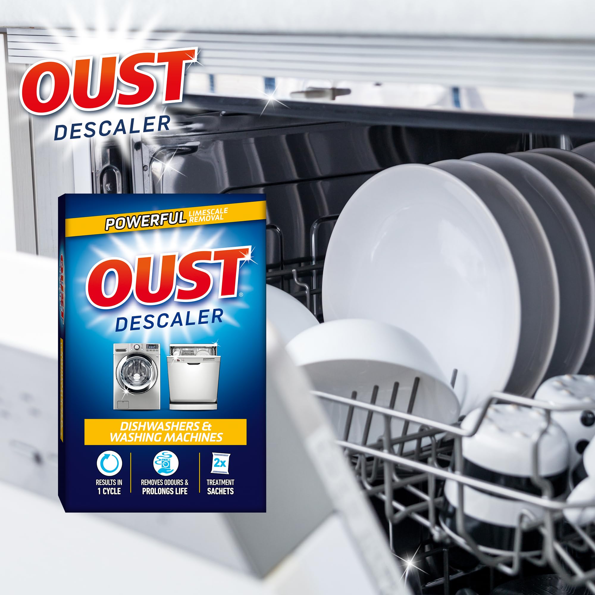 Oust - Dishwasher and Washing Machine Descaler (2 x 75g x 6) 7