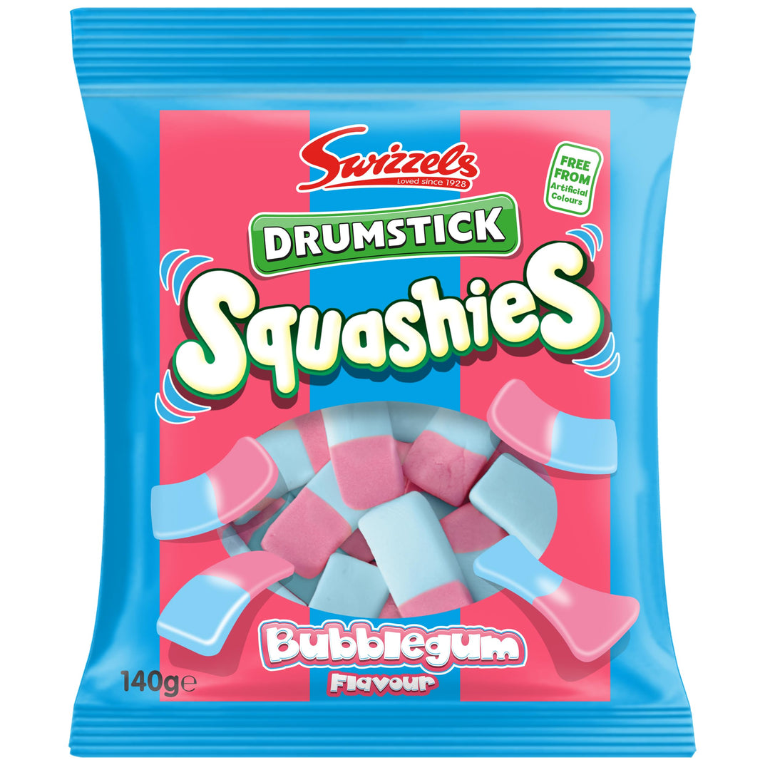 Swizzels Squashies Sweets - Bubblegum Flavour Chewy Candy - 140g
