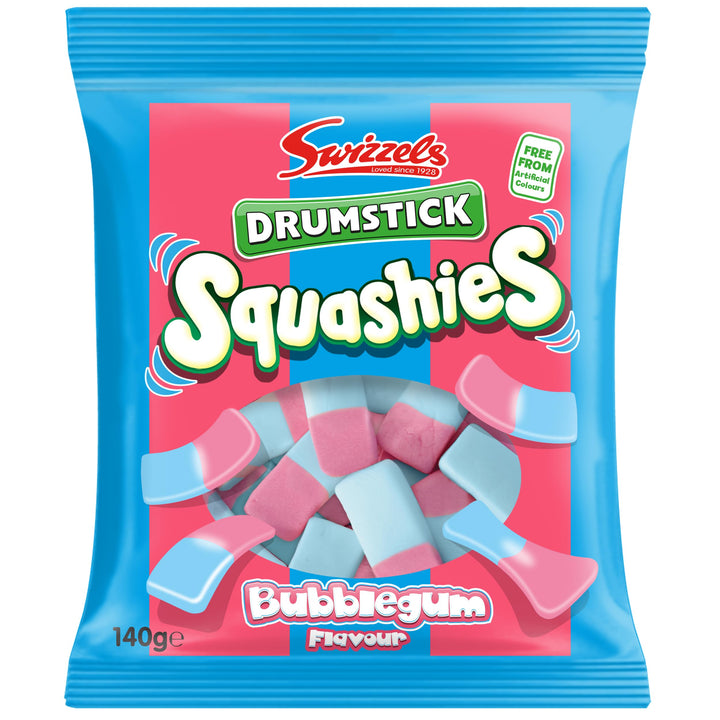 Swizzels Squashies Sweets - Bubblegum Flavour Chewy Candy - 140g