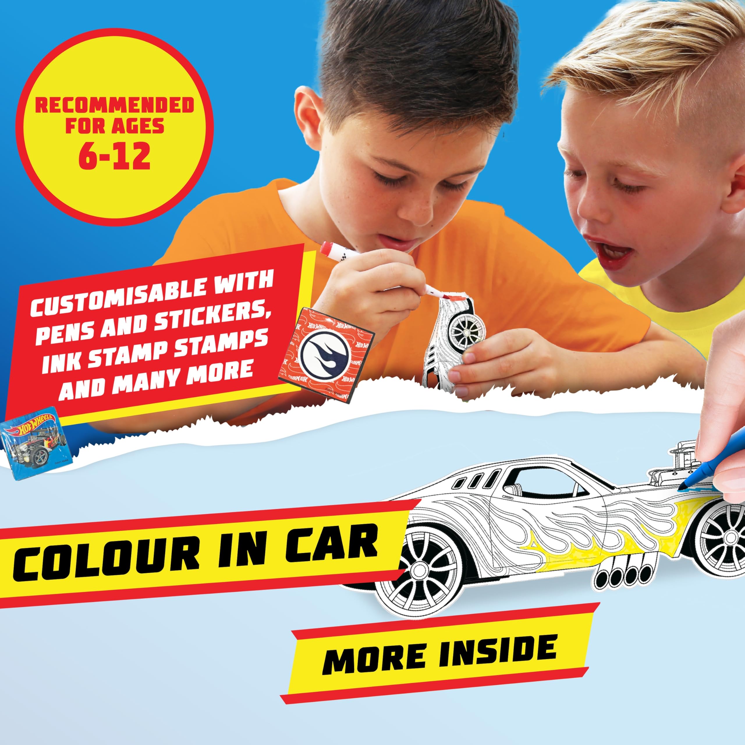 BLADEZ Hot Wheels Activity Set - 150+ Pieces Craft Kit | Customizable Racer | Ages 3+ 3