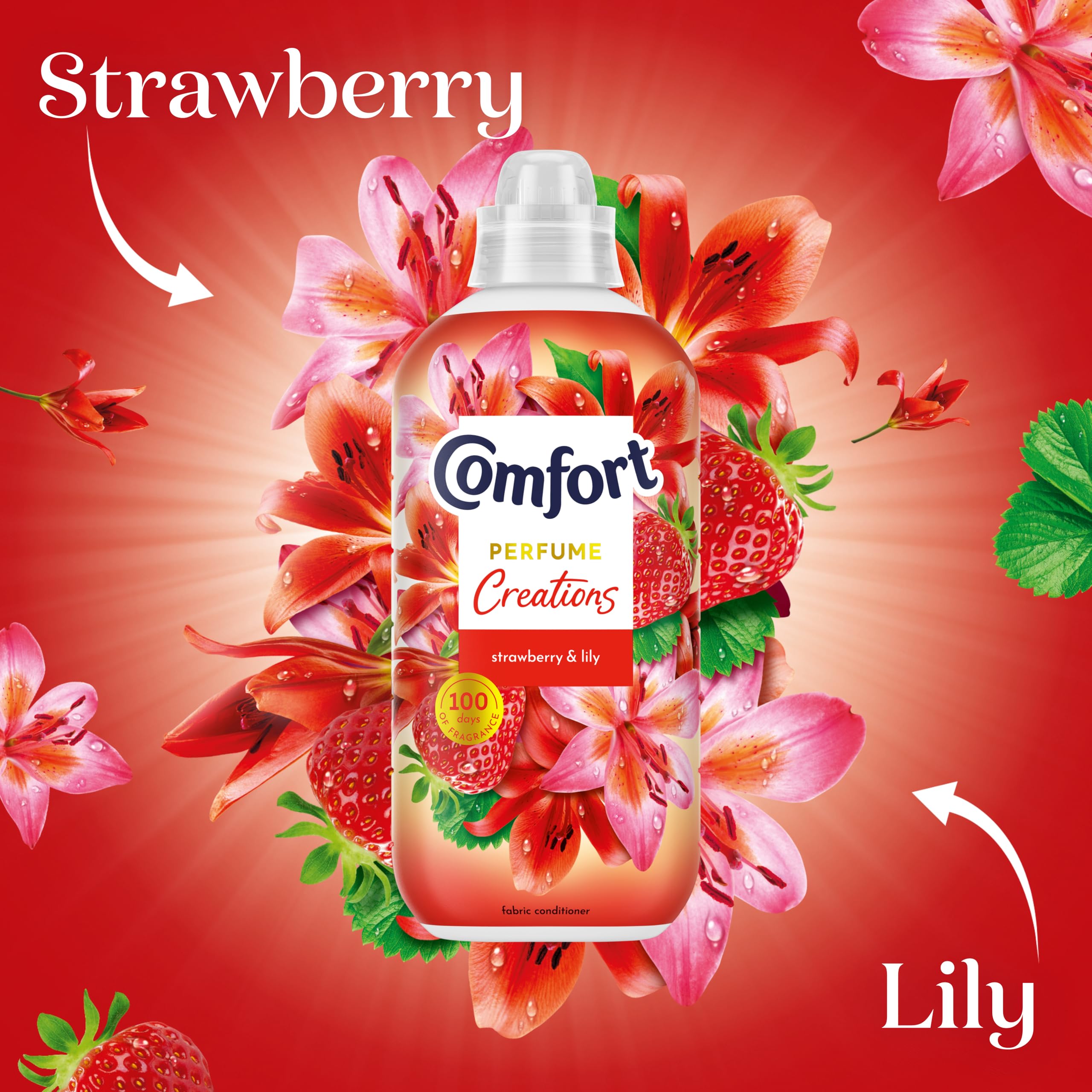 Comfort - Perfume Creations Strawberry & Lily Fabric Conditioner (900 ml) 3